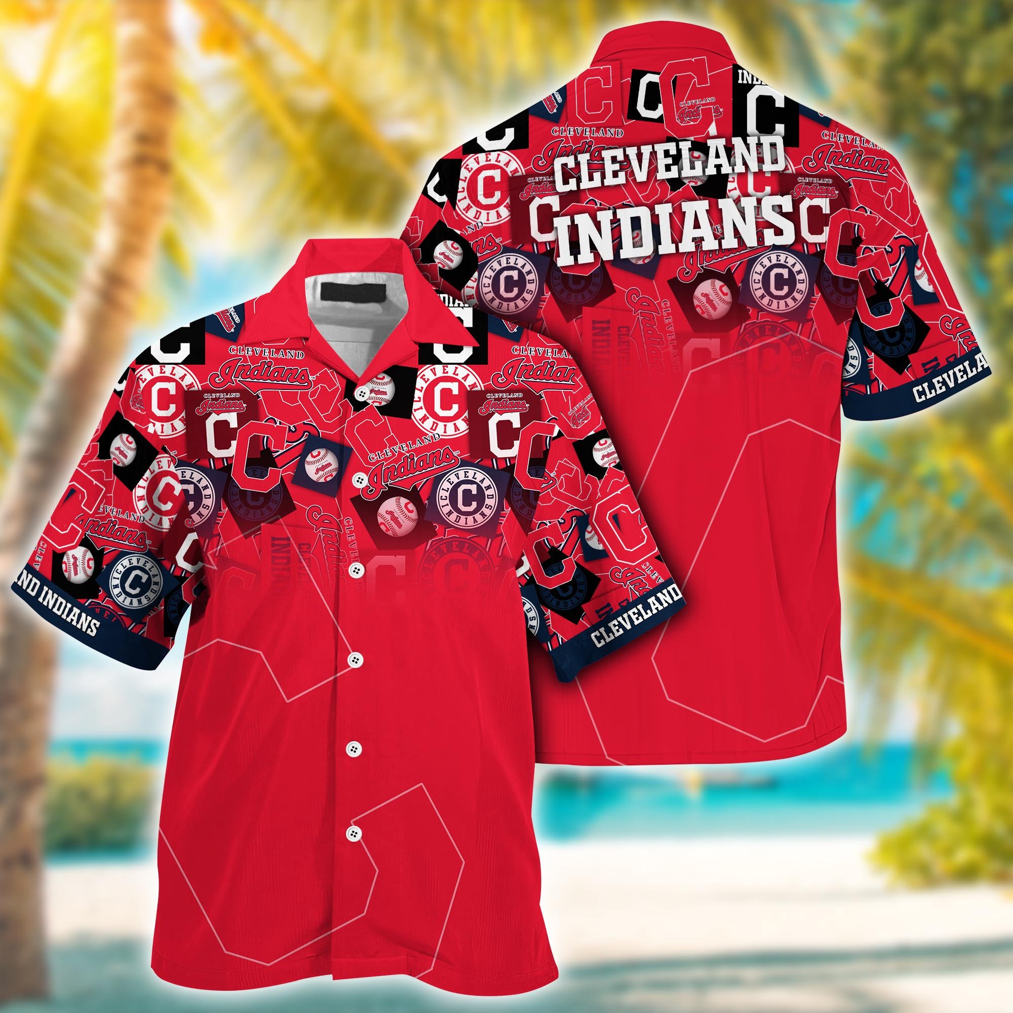 Cleveland Indians Hawaiian Shirt,Men Short Hot Trending Summer NA21678