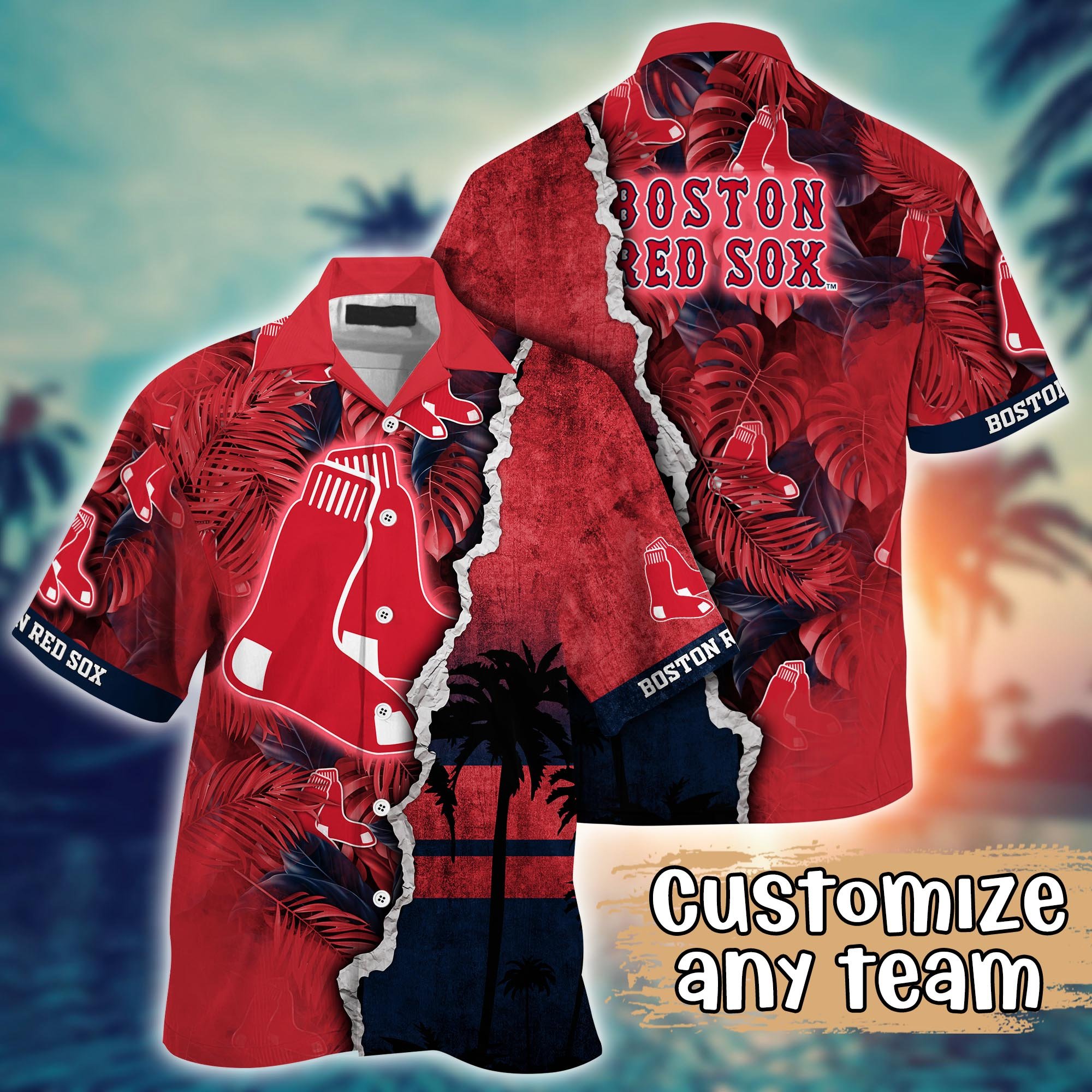 Boston Red Sox Flower Hawaii Shirt And Tshirt For Fans, Custom Summer Football Shirts NA48538