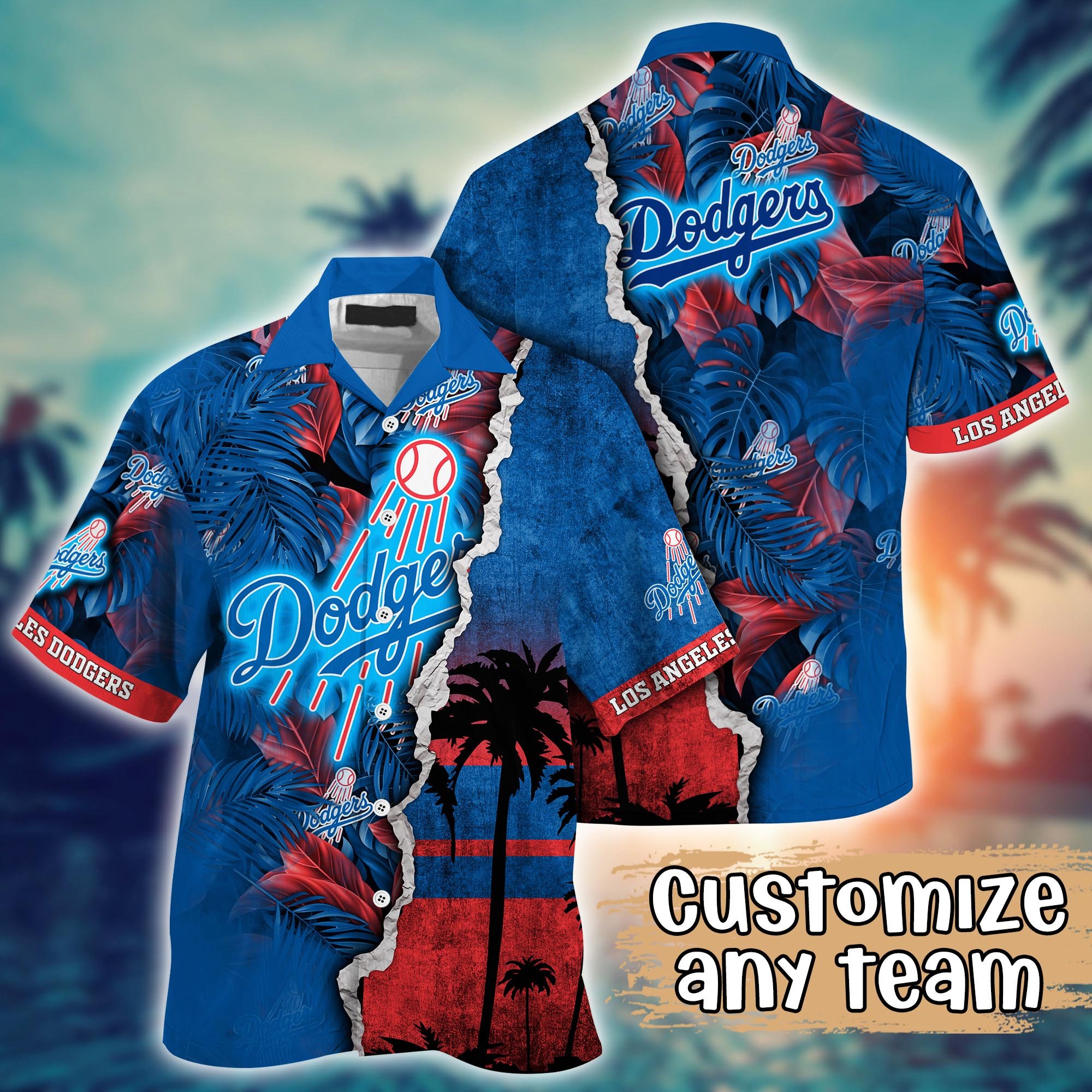 Los Angeles Dodgers Flower Hawaii Shirt And Tshirt For Fans, Custom Summer Football Shirts NA48538