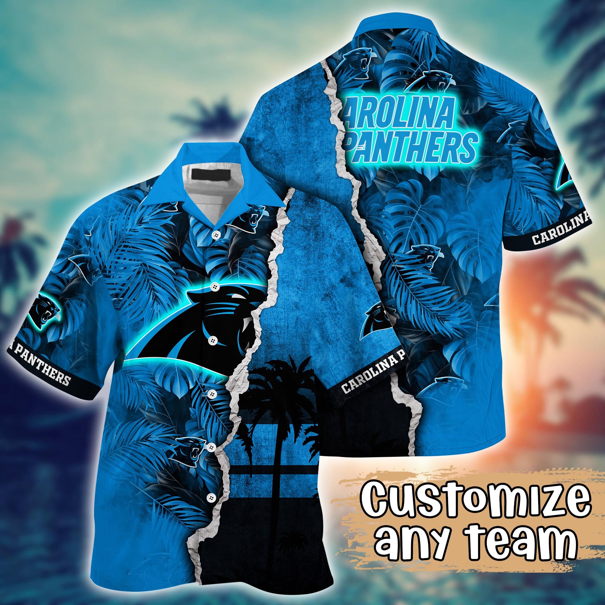 Carolina Panthers Flower Hawaii Shirt And Tshirt For Fans, Custom Summer Football Shirts NA48538