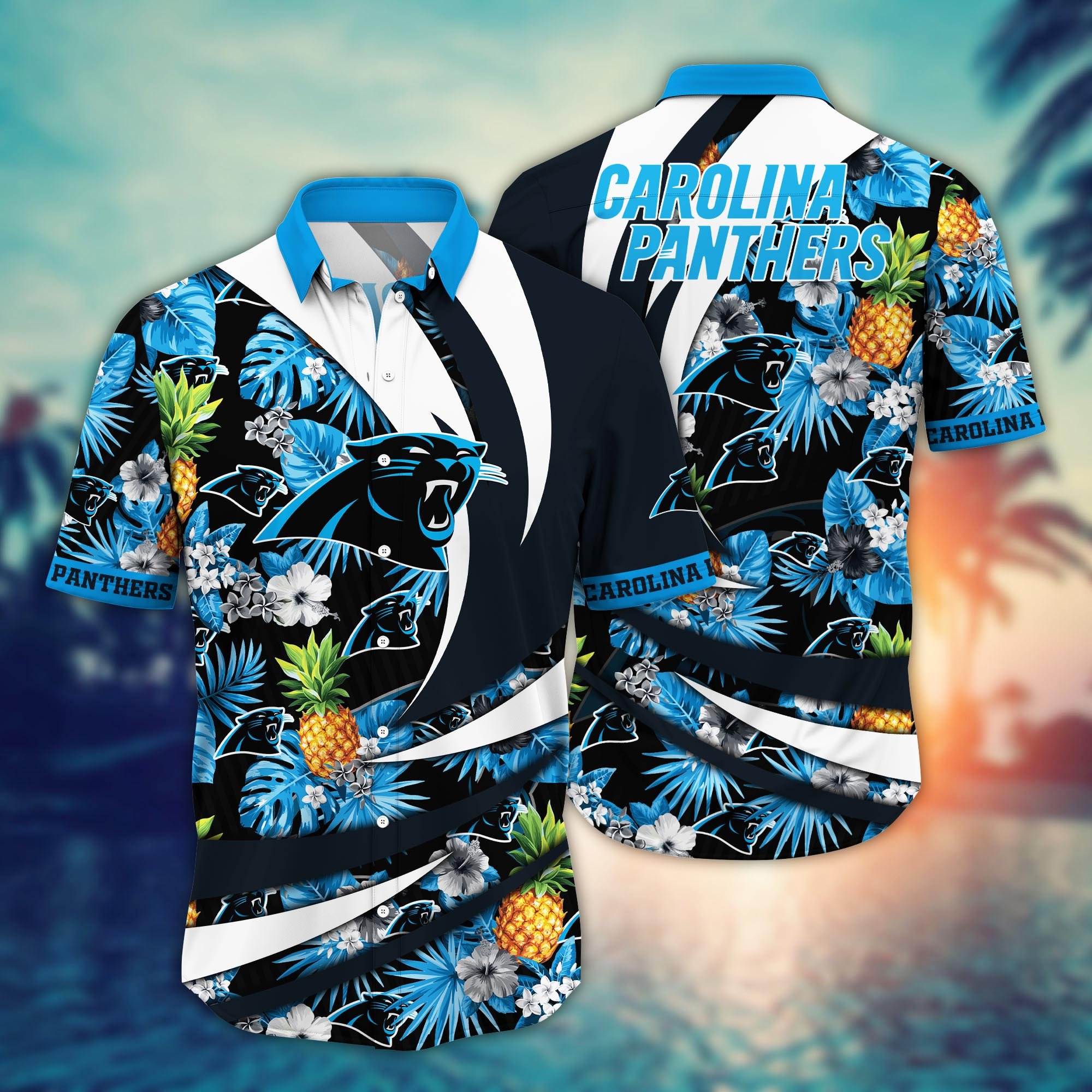 Carolina Panthers Flower Hawaii Shirt And Tshirt For Fans, Summer Football Shirts NA49221