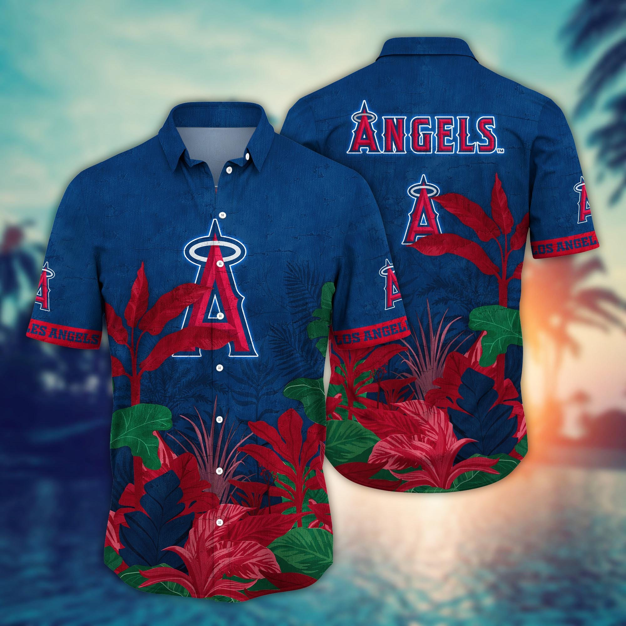 Los Angeles Angels Flower Hawaii Shirt And Tshirt For Fans, Summer Football Shirts NA49223