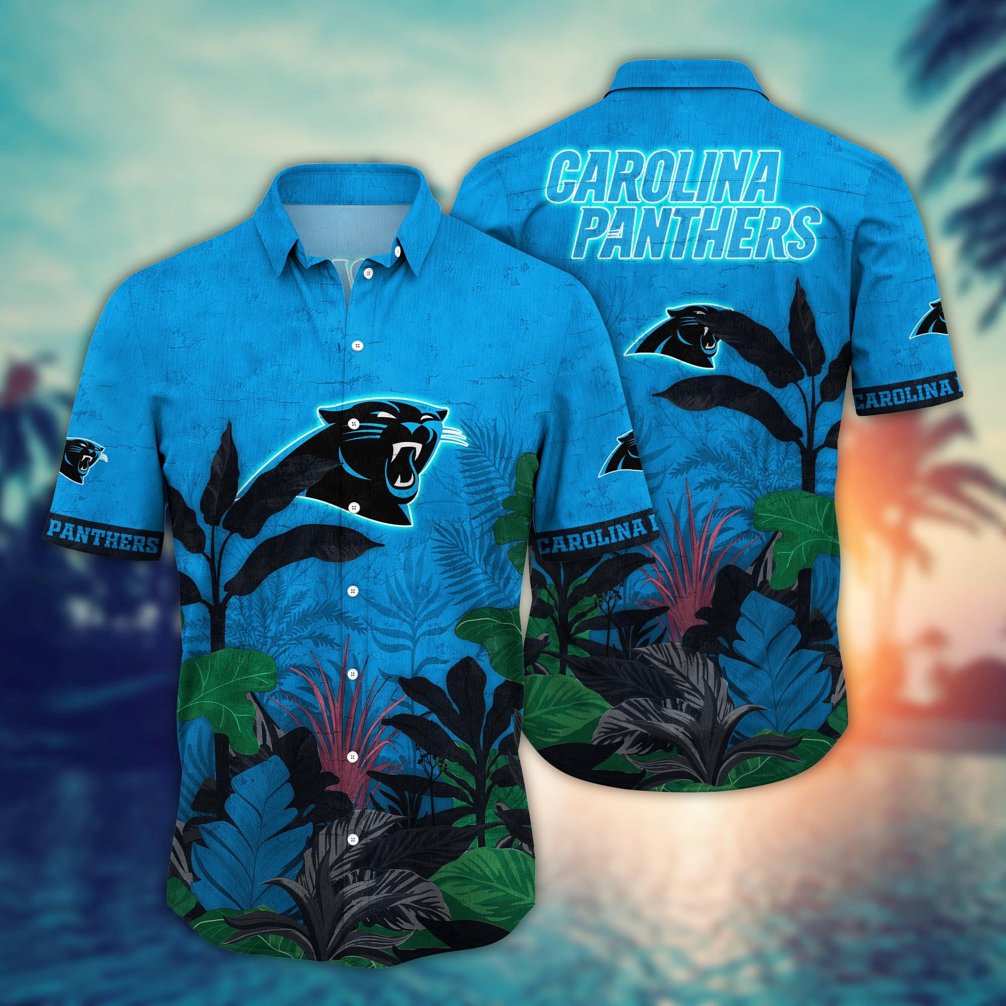 Carolina Panthers Flower Hawaii Shirt And Tshirt For Fans, Summer Football Shirts NA49223