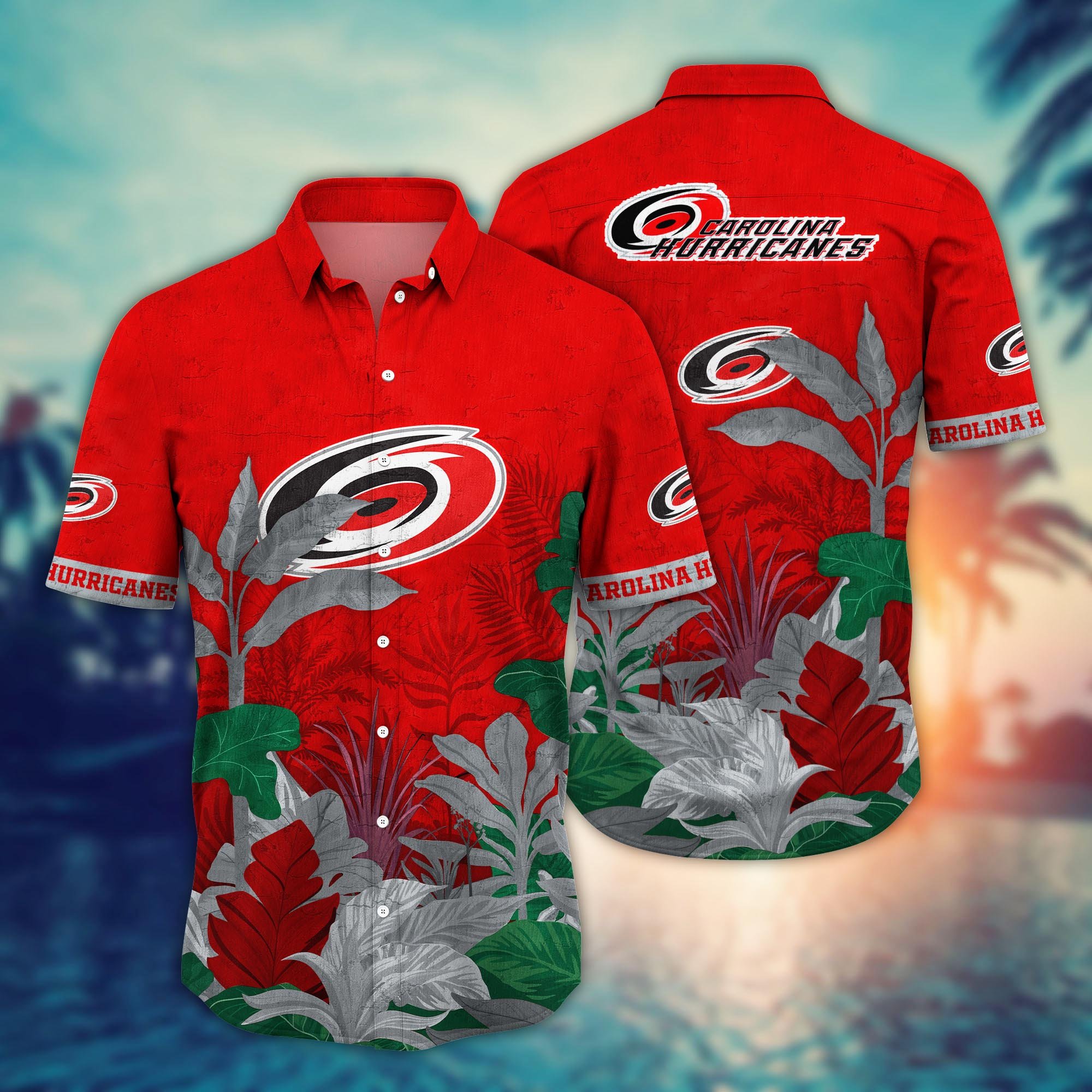 Carolina Hurricanes Flower Hawaii Shirt And Tshirt For Fans, Summer Football Shirts NA49223