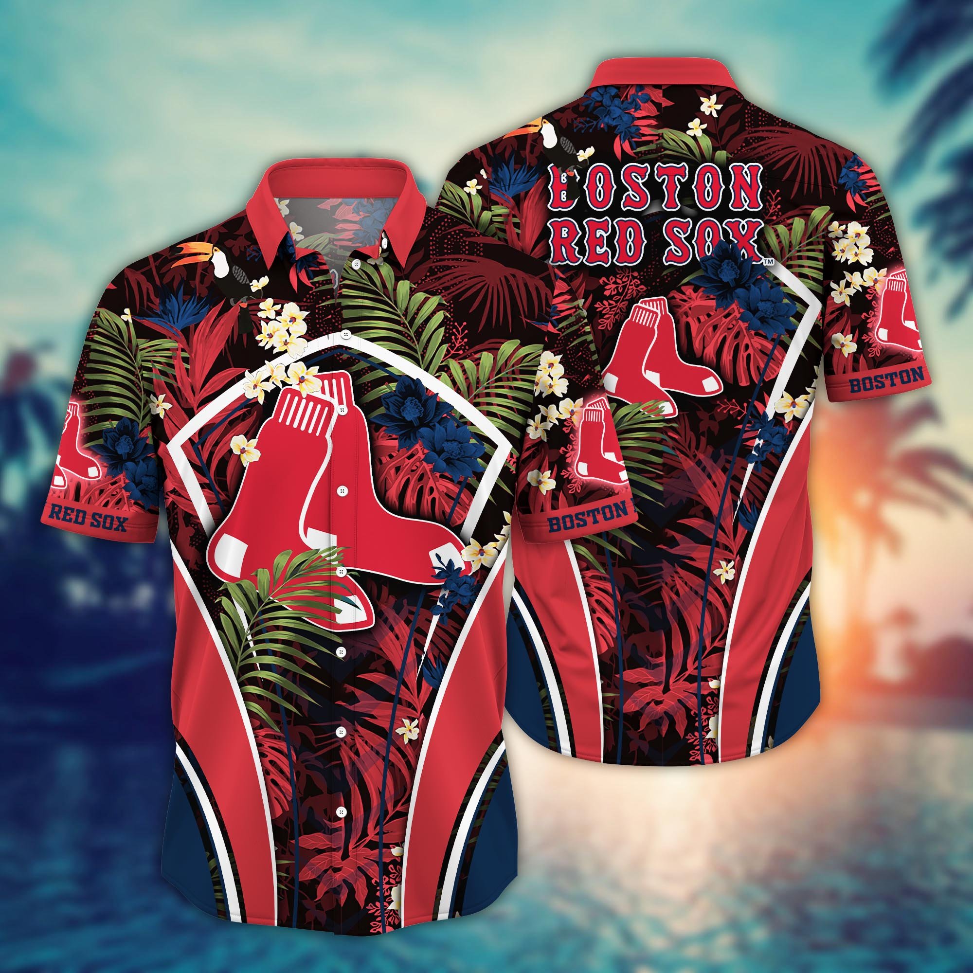 Boston Red Sox Flower Hawaii Shirt And Tshirt For Fans, Summer Football Shirts NA49302