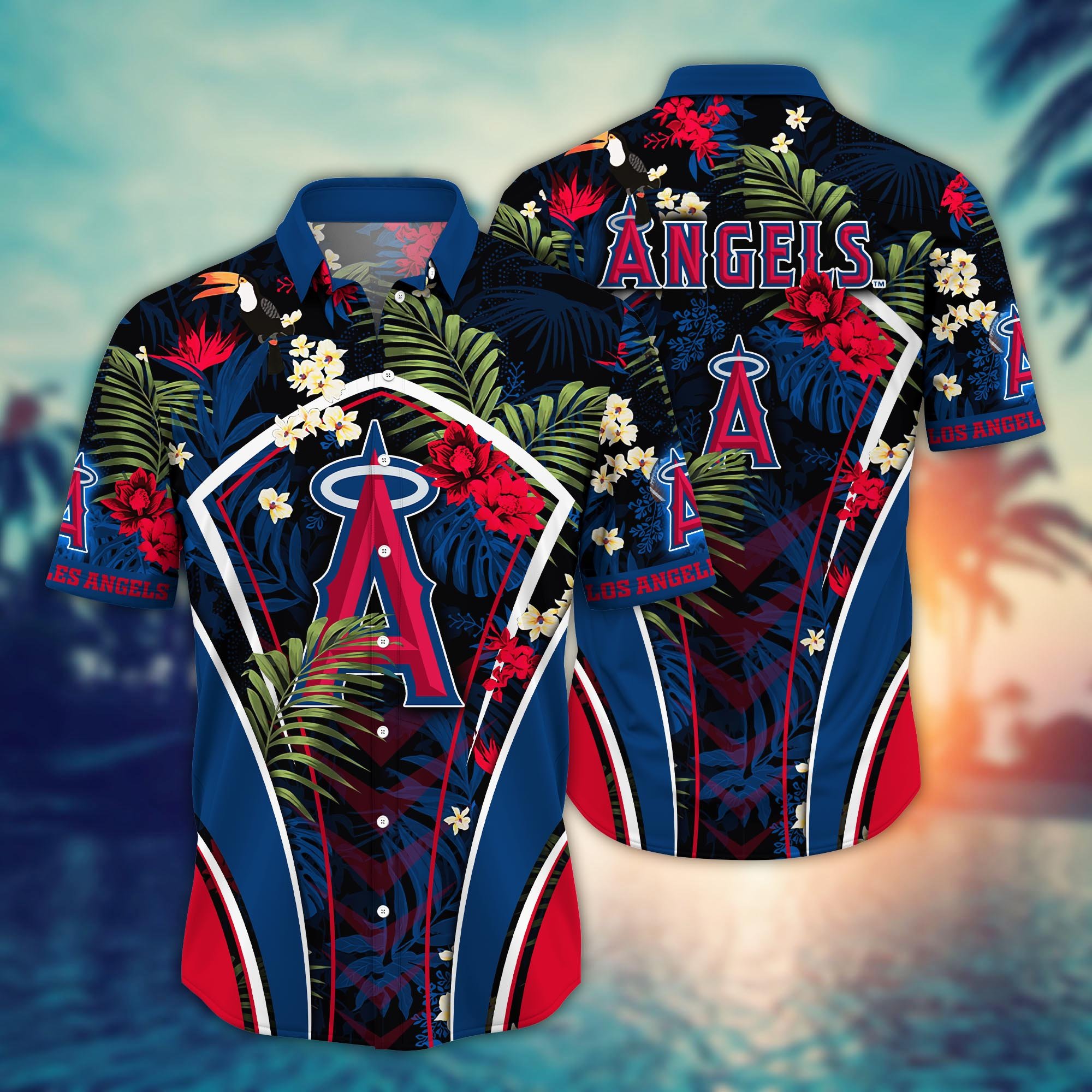 Los Angeles Angels Flower Hawaii Shirt And Tshirt For Fans, Summer Football Shirts NA49302