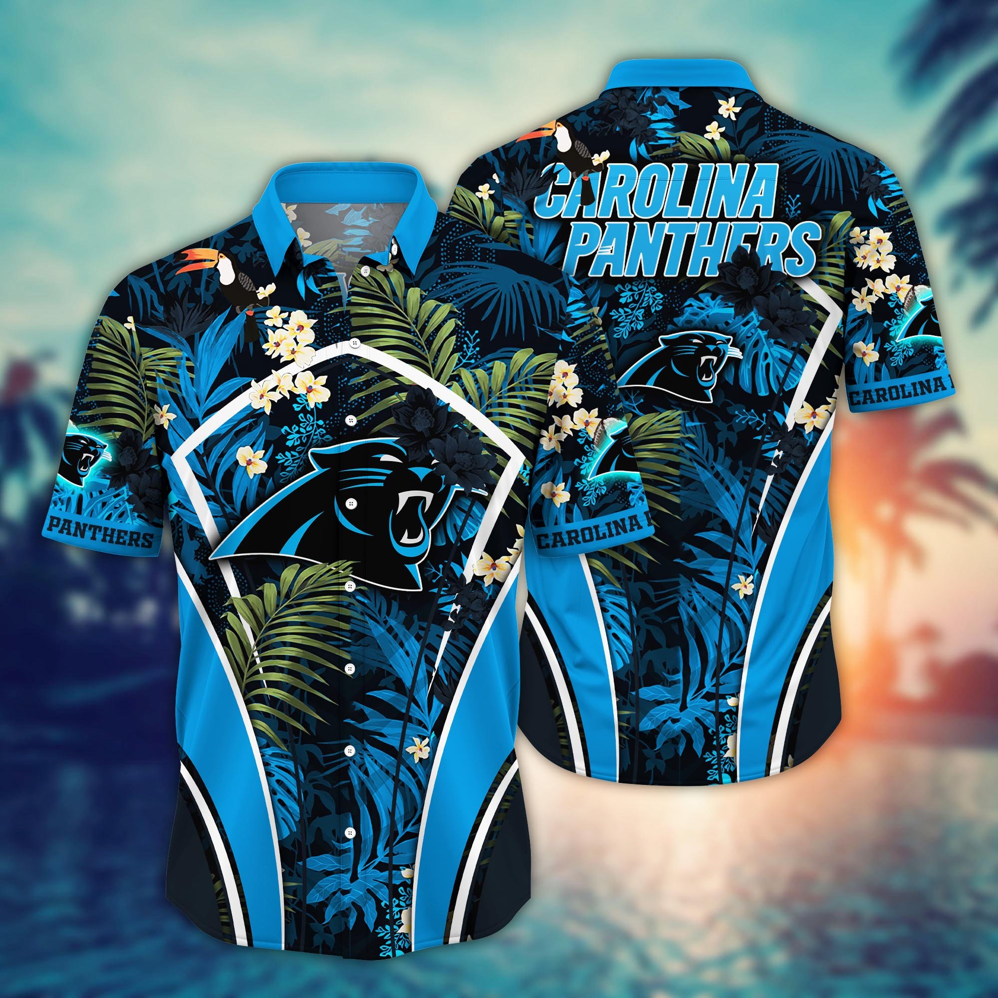 Carolina Panthers Flower Hawaii Shirt And Tshirt For Fans, Summer Football Shirts NA49302