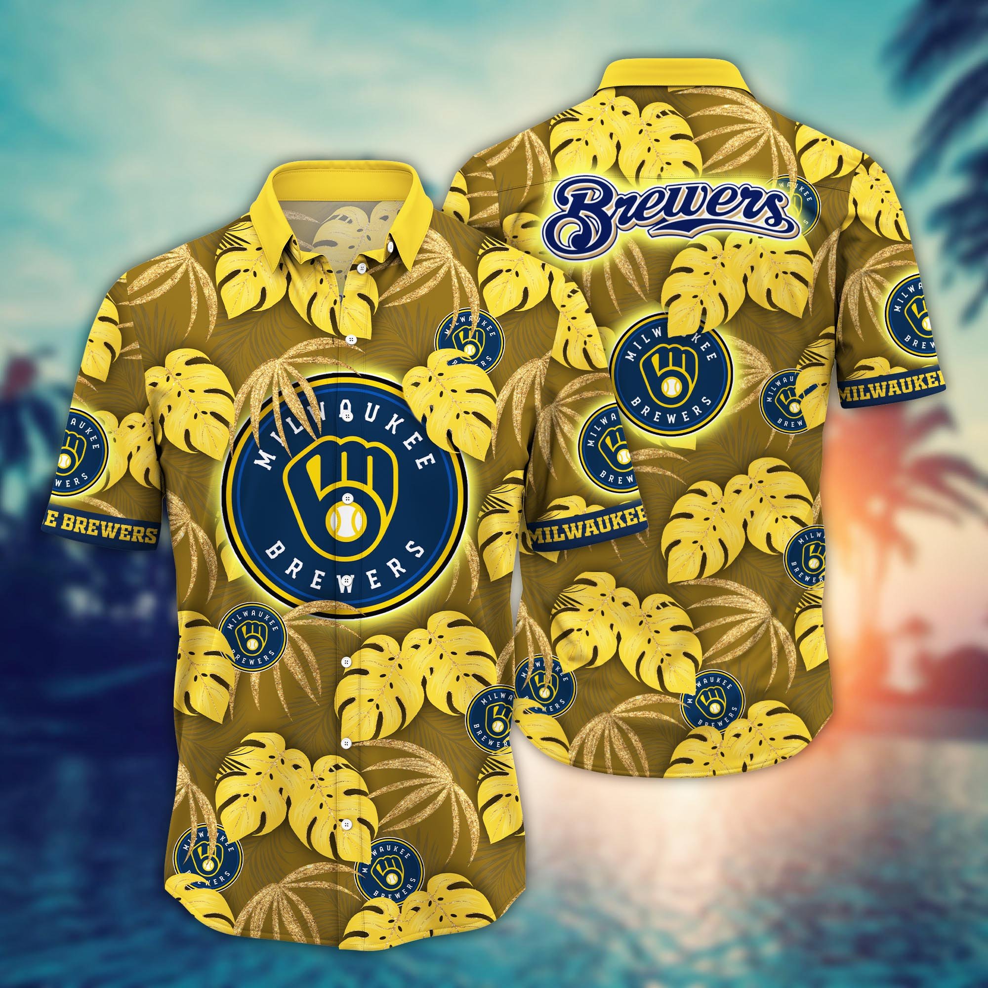 Milwaukee Brewers Flower Hawaii Shirt And Tshirt For Fans, Summer Football Shirts NA49303