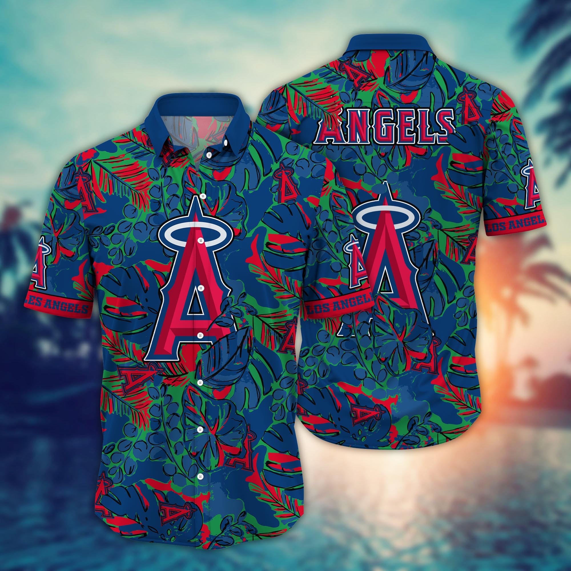 Los Angeles Angels Flower Hawaii Shirt And Tshirt For Fans, Summer Football Shirts NA49404