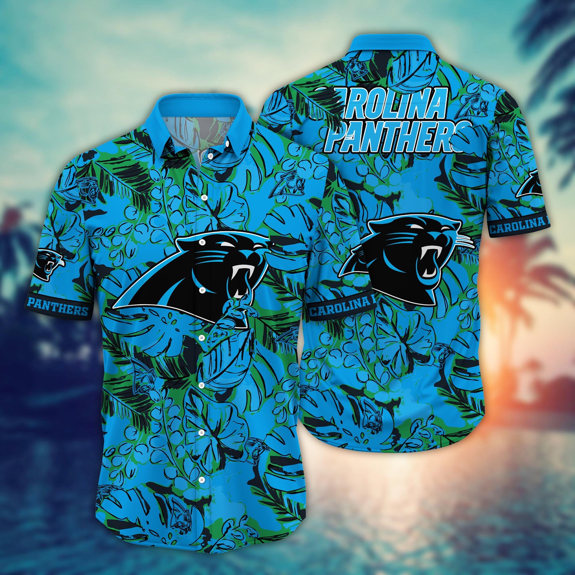 Carolina Panthers Flower Hawaii Shirt And Tshirt For Fans, Summer Football Shirts NA49404