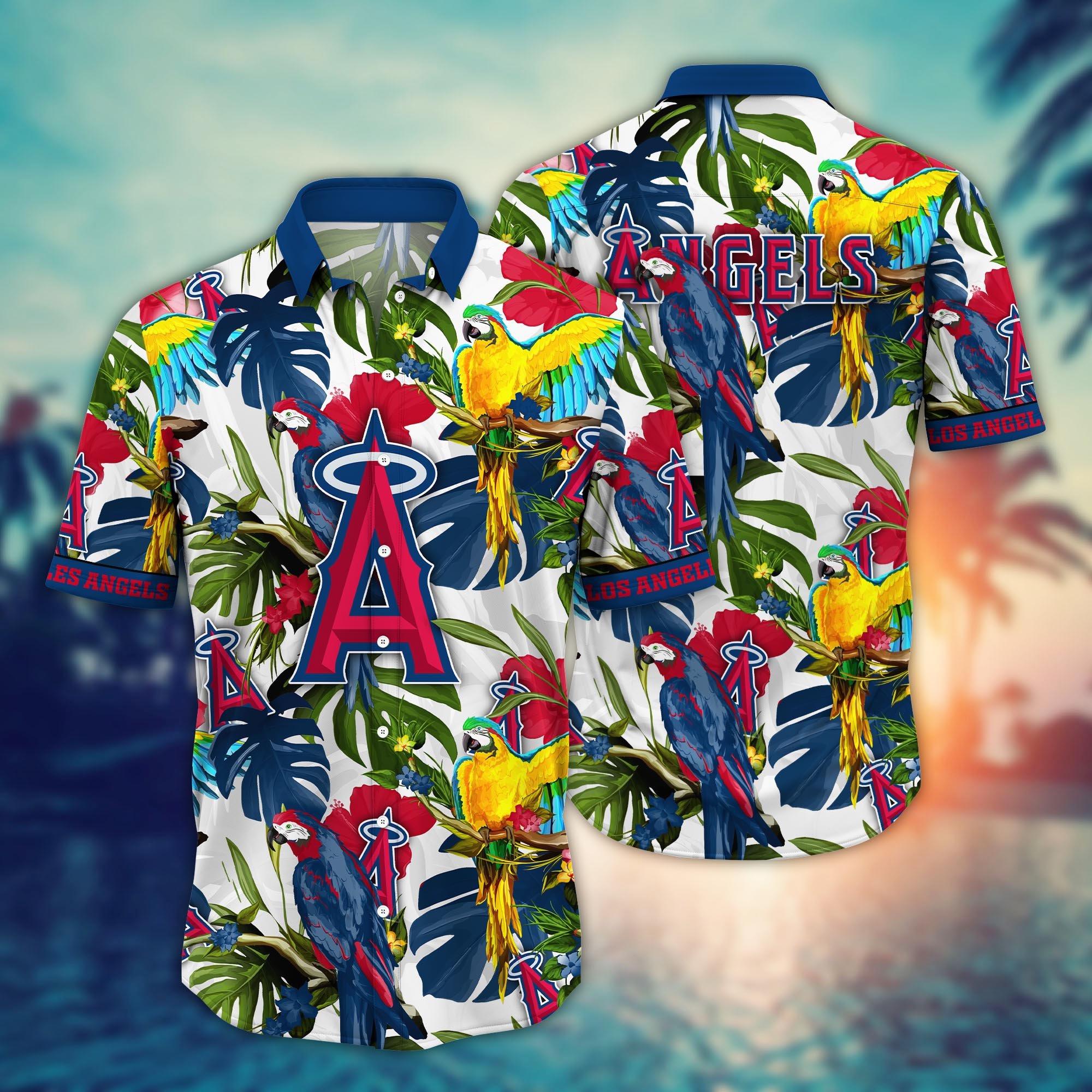 Los Angeles Angels Flower Hawaii Shirt And Tshirt For Fans, Summer Football Shirts NA49405