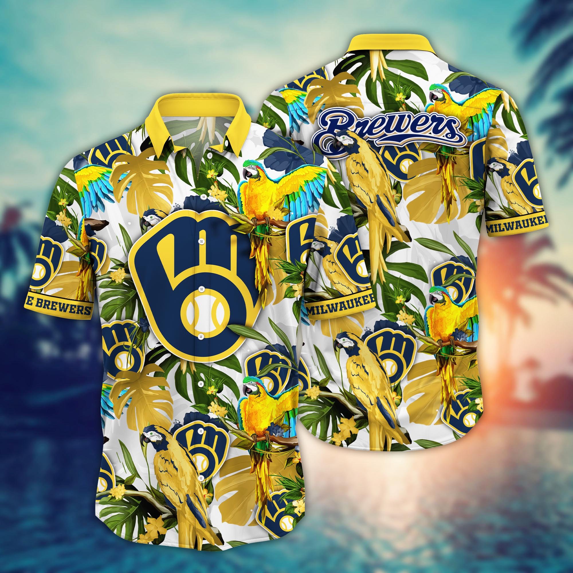 Milwaukee Brewers Flower Hawaii Shirt And Tshirt For Fans, Summer Football Shirts NA49405