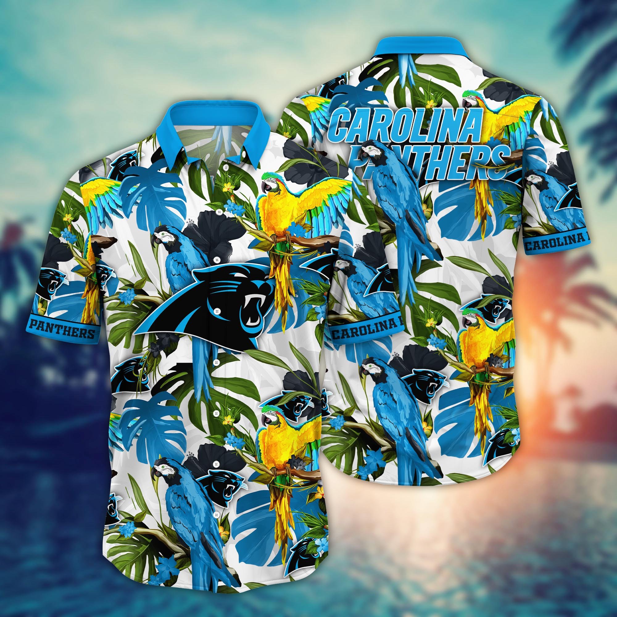 Carolina Panthers Flower Hawaii Shirt And Tshirt For Fans, Summer Football Shirts NA49405