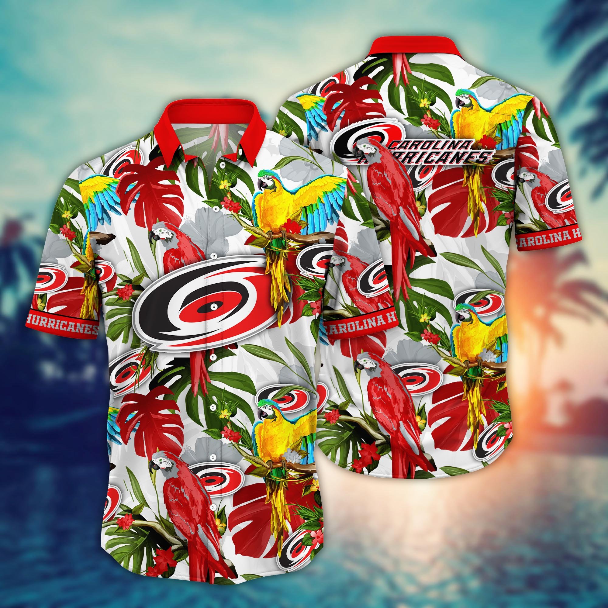 Carolina Hurricanes Flower Hawaii Shirt And Tshirt For Fans, Summer Football Shirts NA49405