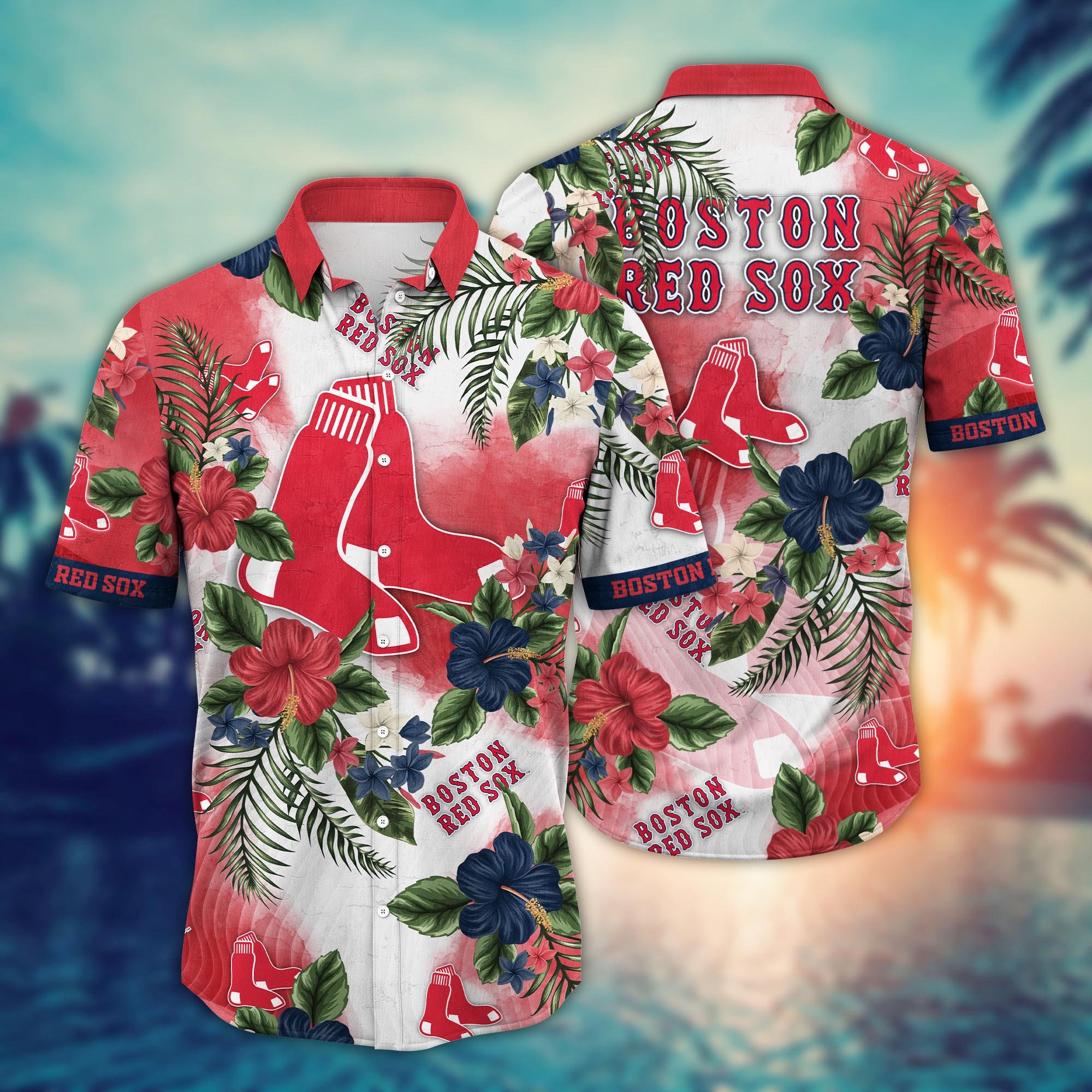 Boston Red Sox Flower Hawaii Shirt And Tshirt For Fans, Summer Football Shirts NA49506