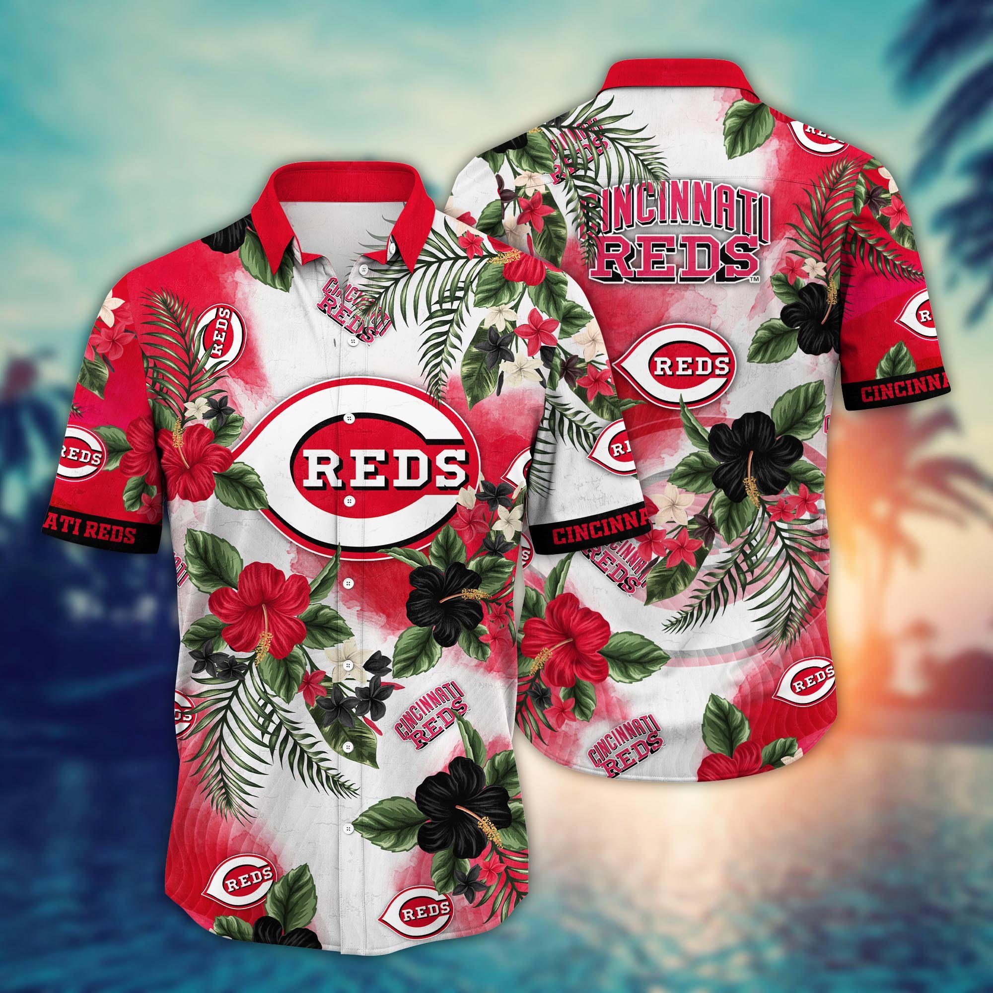 Cincinnati Reds Flower Hawaii Shirt And Tshirt For Fans, Summer Football Shirts NA49506