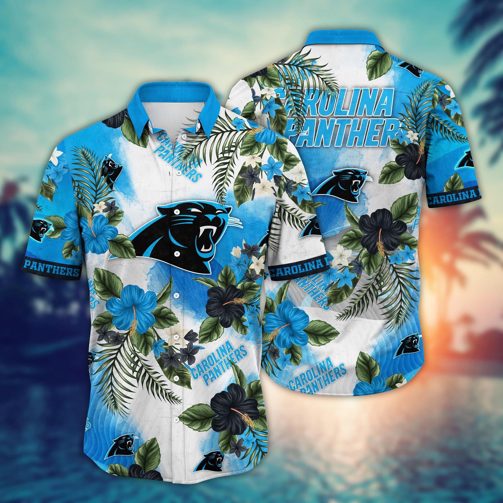 Carolina Panthers Flower Hawaii Shirt And Tshirt For Fans, Summer Football Shirts NA49506