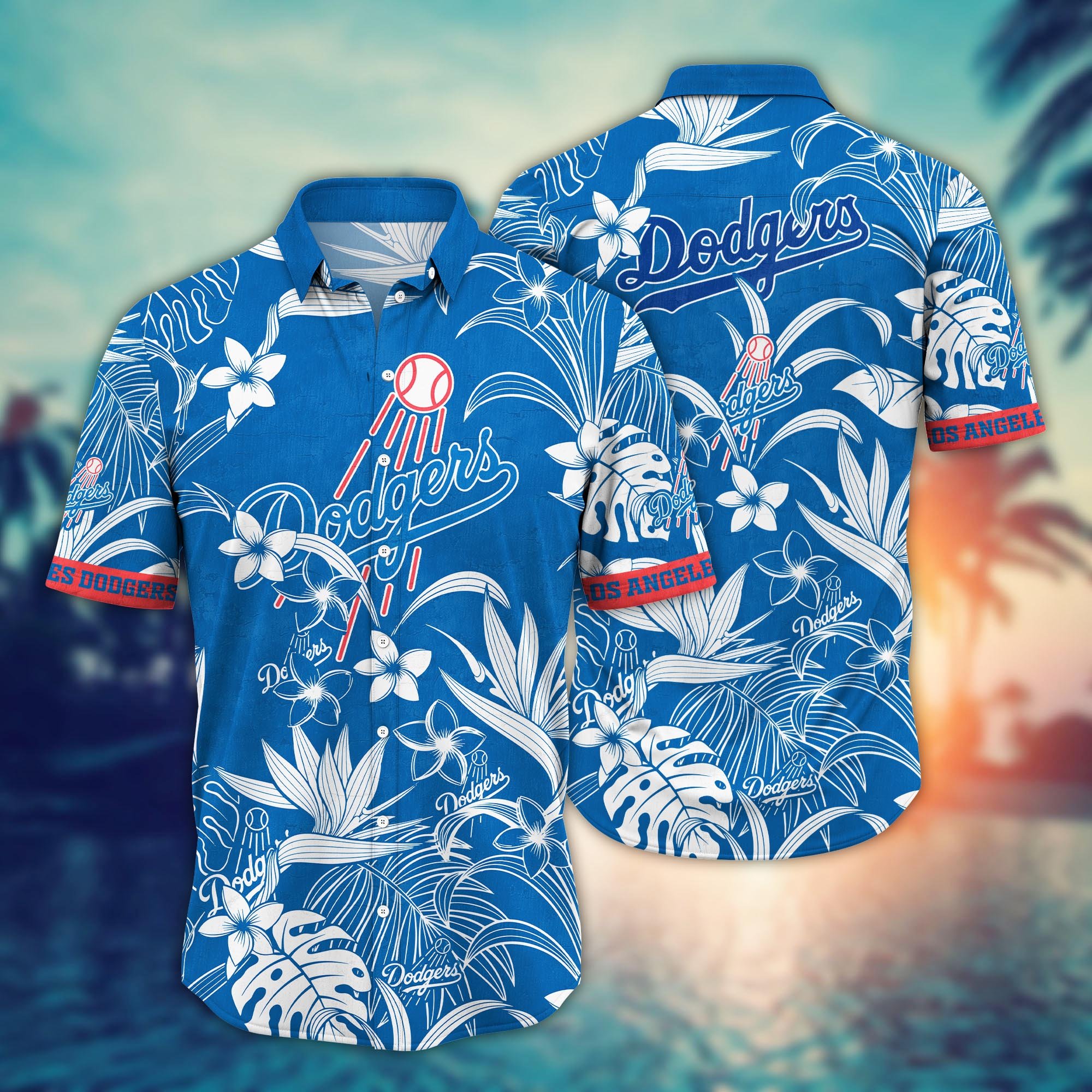 Los Angeles Dodgers Flower Hawaii Shirt And Tshirt For Fans, Summer Football Shirts NA49507