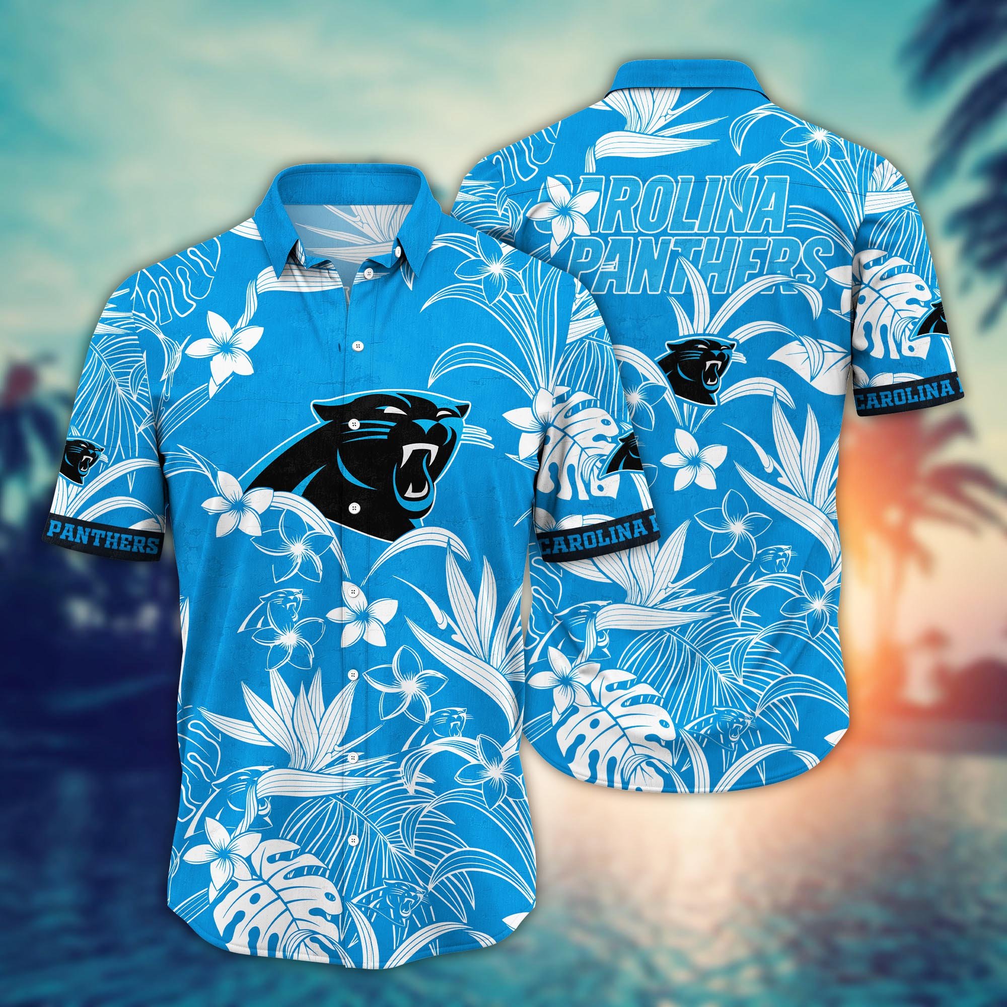 Carolina Panthers Flower Hawaii Shirt And Tshirt For Fans, Summer Football Shirts NA49507