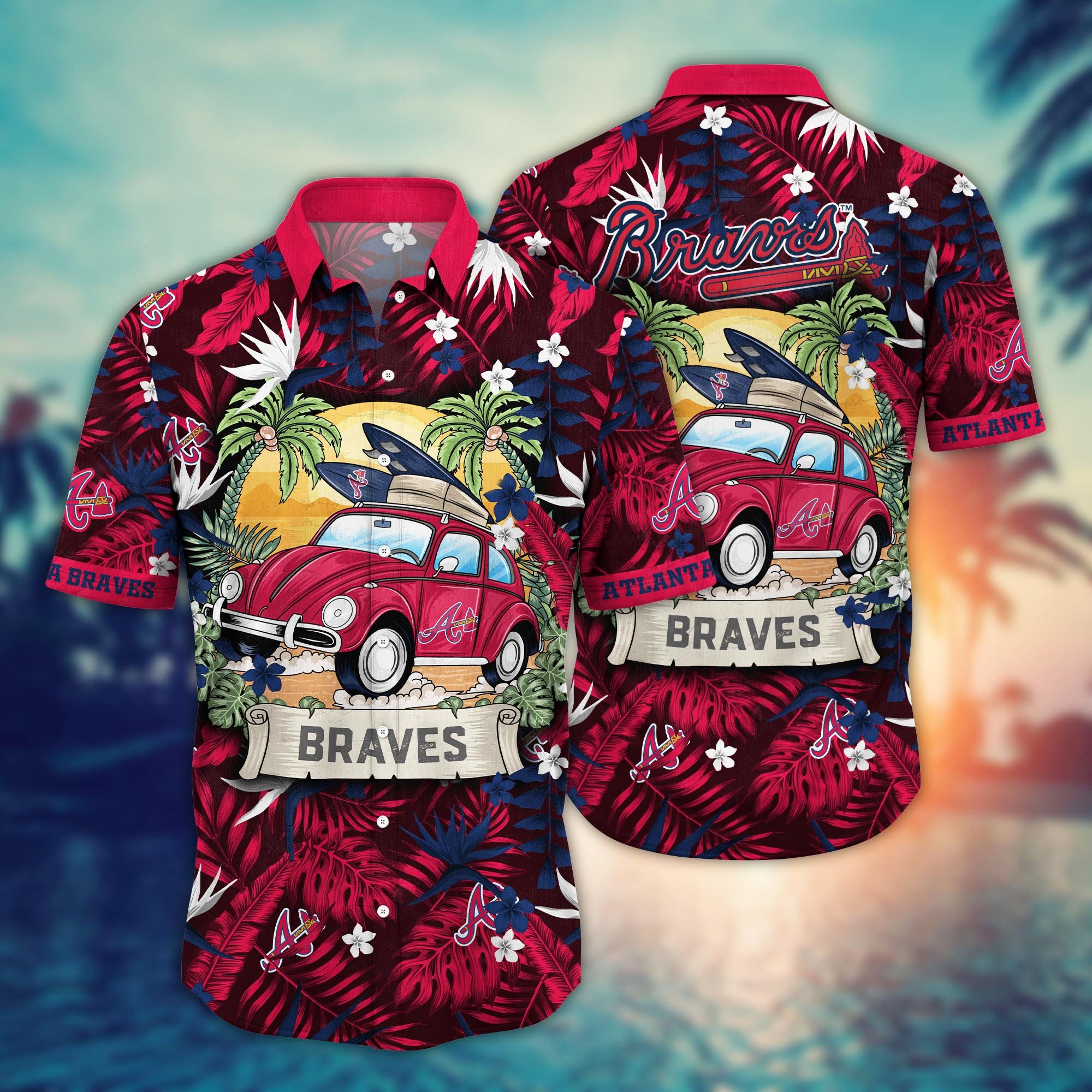 Atlanta Braves Flower Hawaii Shirt And Tshirt For Fans, Summer Football Shirts NA49534