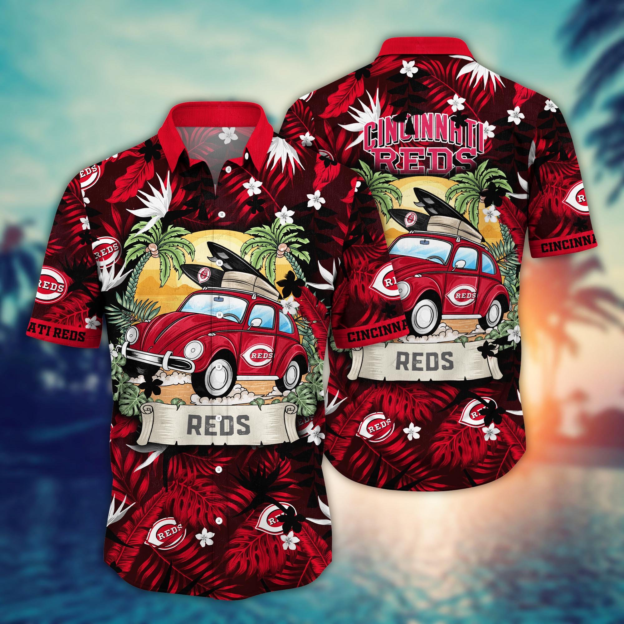 Cincinnati Reds Flower Hawaii Shirt And Tshirt For Fans, Summer Football Shirts NA49534