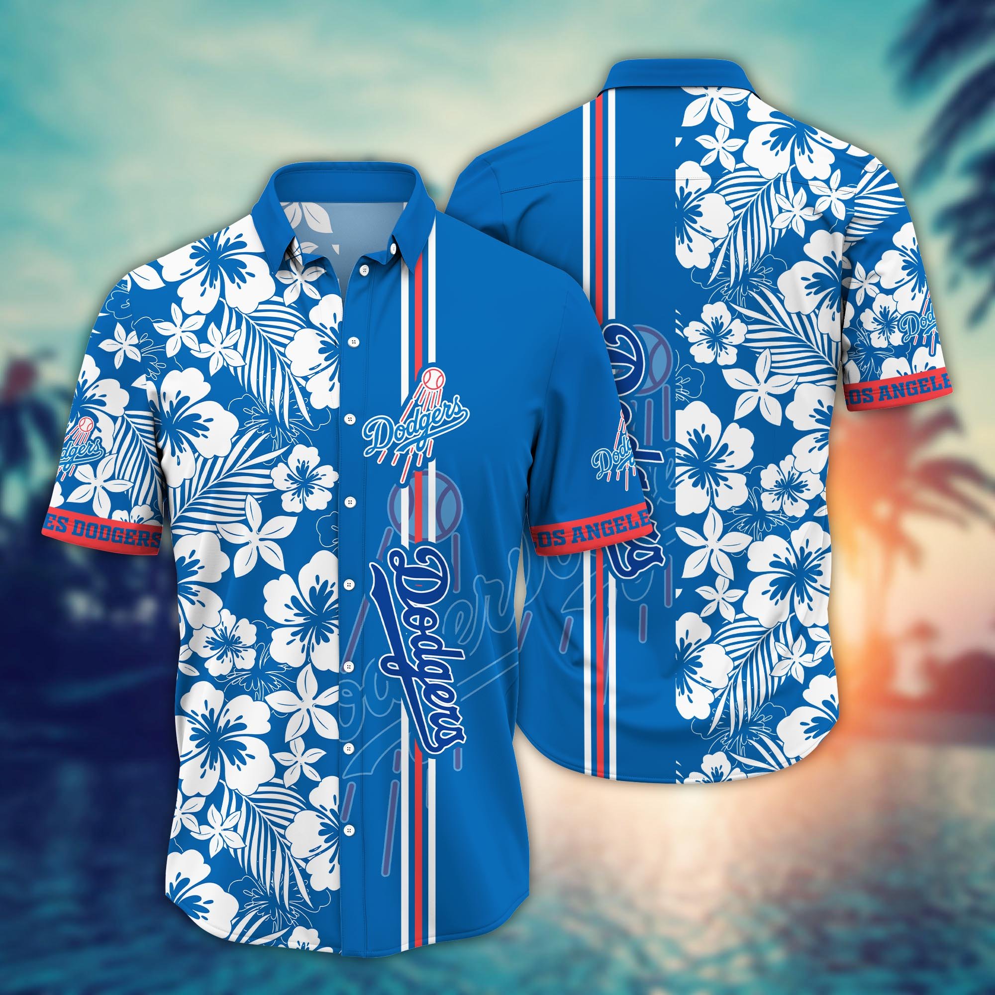 Los Angeles Dodgers Flower Hawaii Shirt And Tshirt For Fans, Summer Football Shirts NA49556