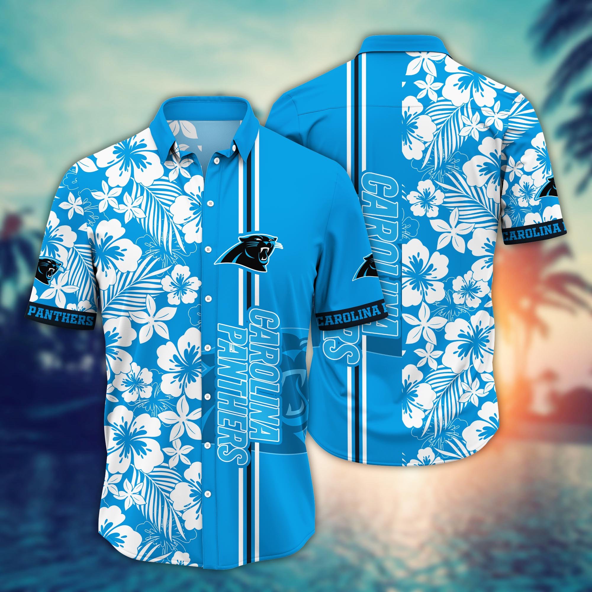 Carolina Panthers Flower Hawaii Shirt And Tshirt For Fans, Summer Football Shirts NA49556