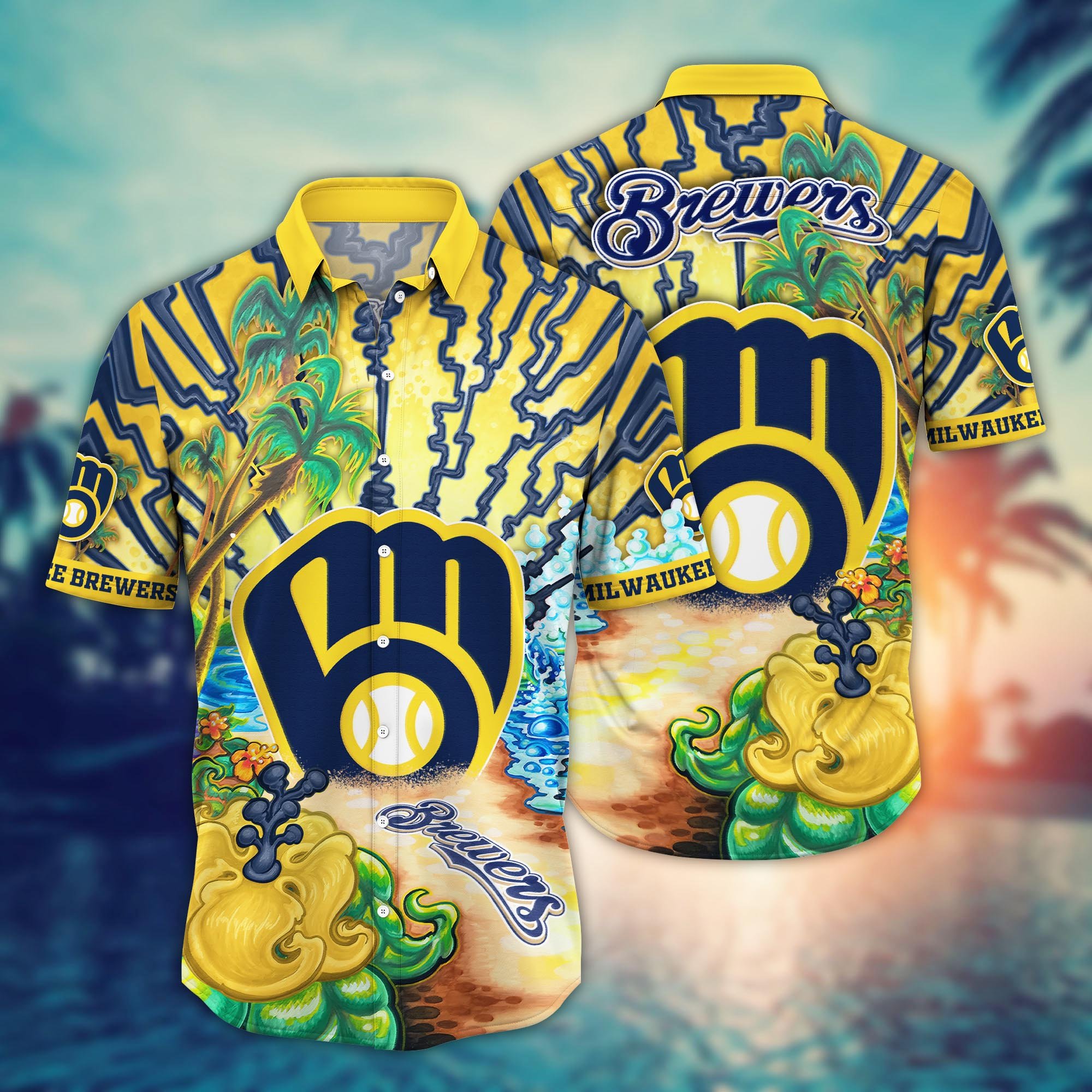 Milwaukee Brewers Flower Hawaii Shirt And Tshirt For Fans, Summer Football Shirts NA49573