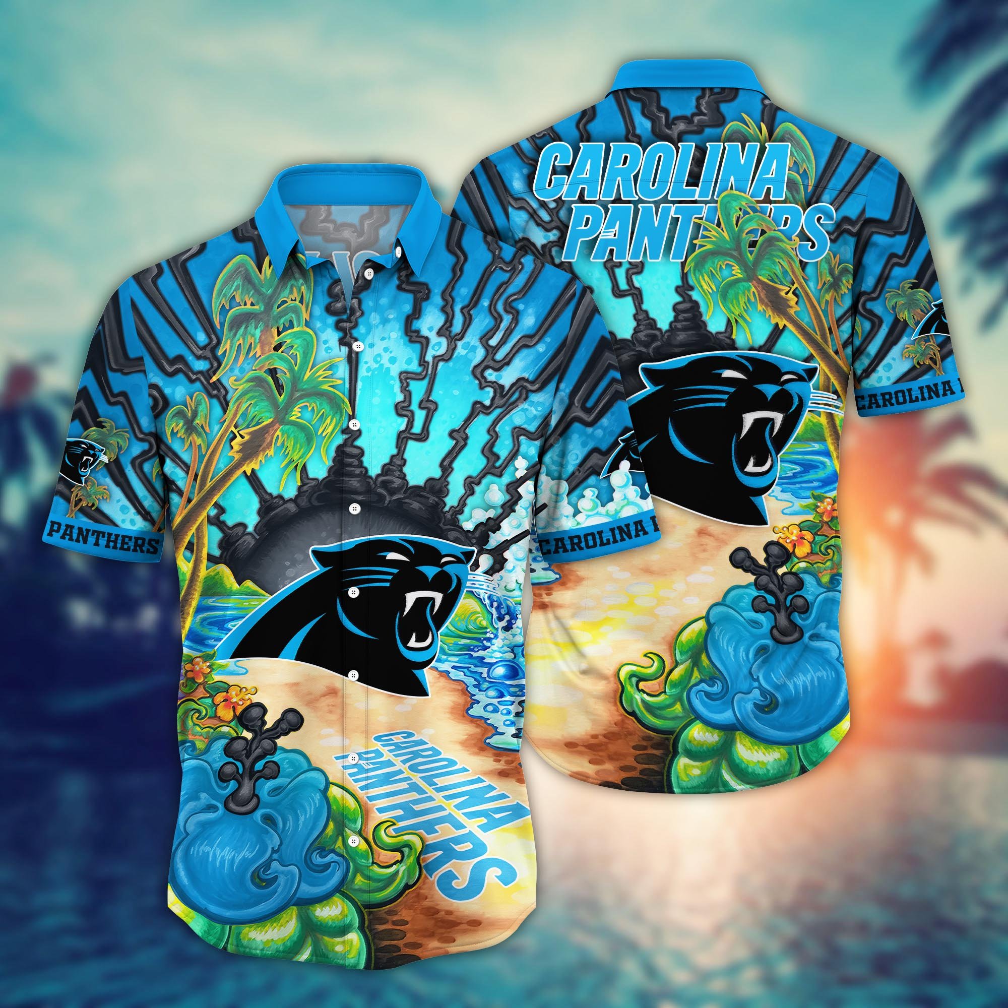 Carolina Panthers Flower Hawaii Shirt And Tshirt For Fans, Summer Football Shirts NA49573