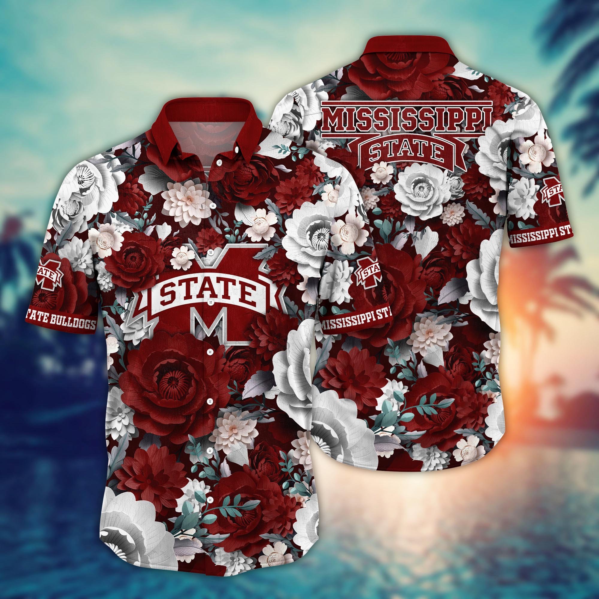 Mississippi State Bulldogs Flower Hawaii Shirt And Tshirt For Fans, Summer Football Shirts NA49624