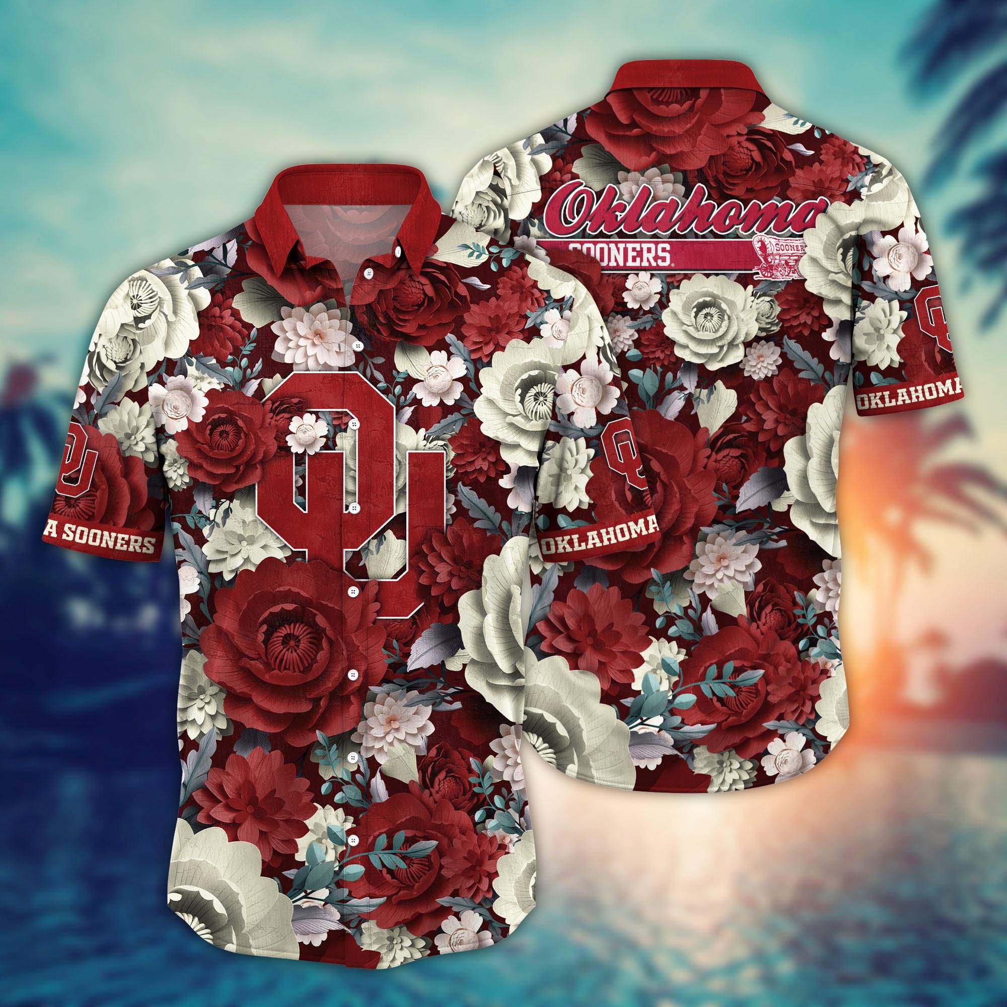 Oklahoma Sooners Flower Hawaii Shirt And Tshirt For Fans, Summer Football Shirts NA49624