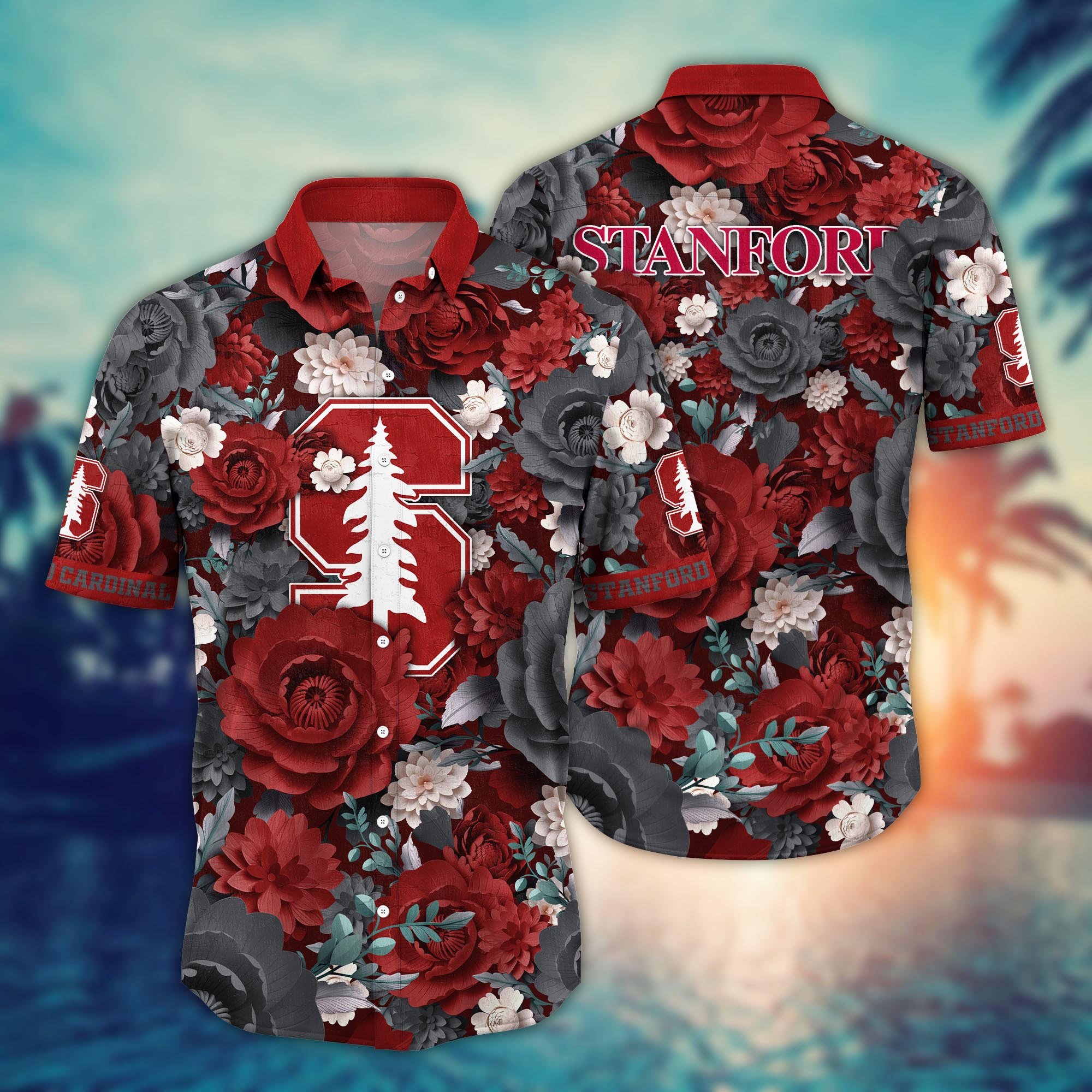 Stanford Cardinal Flower Hawaii Shirt And Tshirt For Fans, Summer Football Shirts NA49624