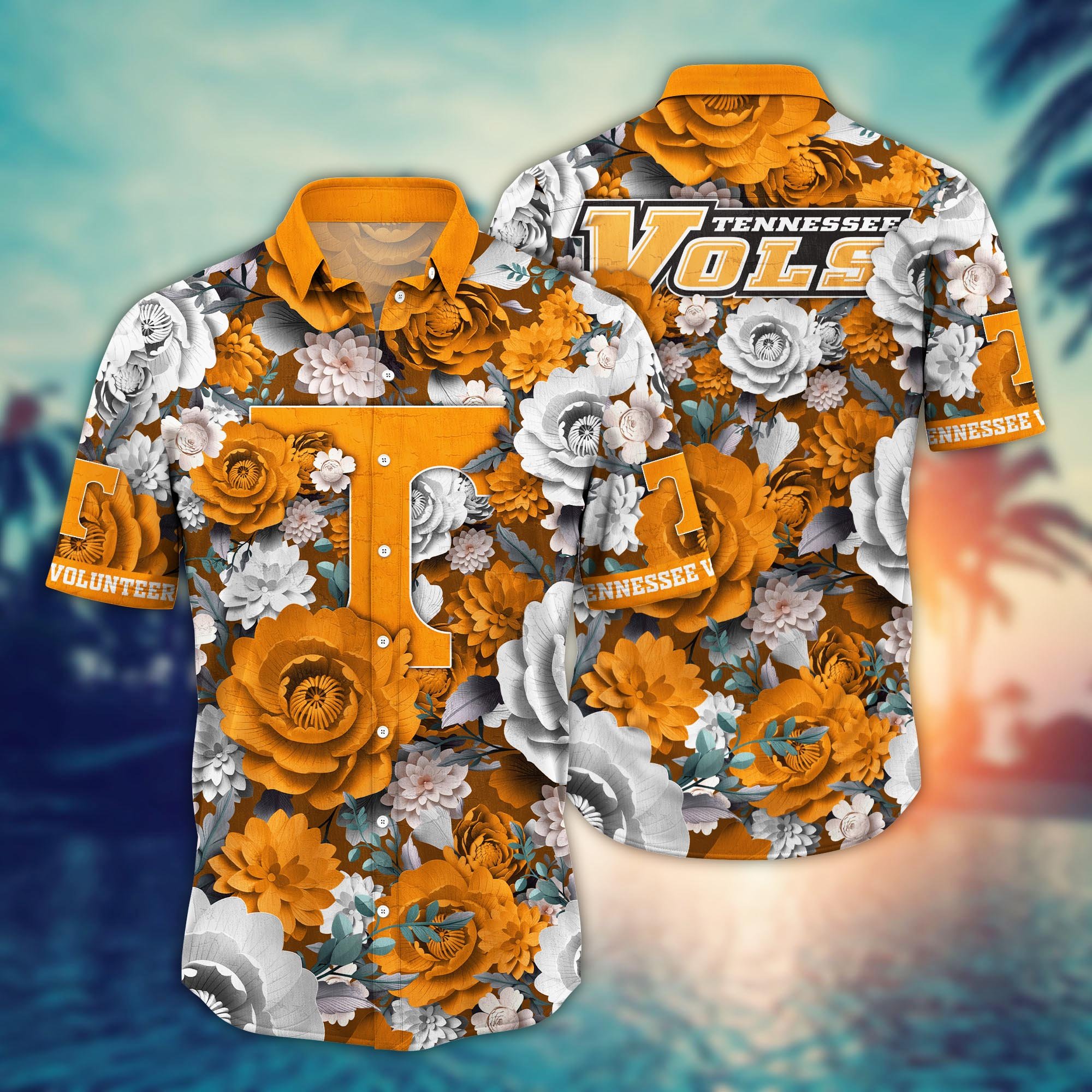 Tennessee Volunteers Flower Hawaii Shirt And Tshirt For Fans, Summer Football Shirts NA49624