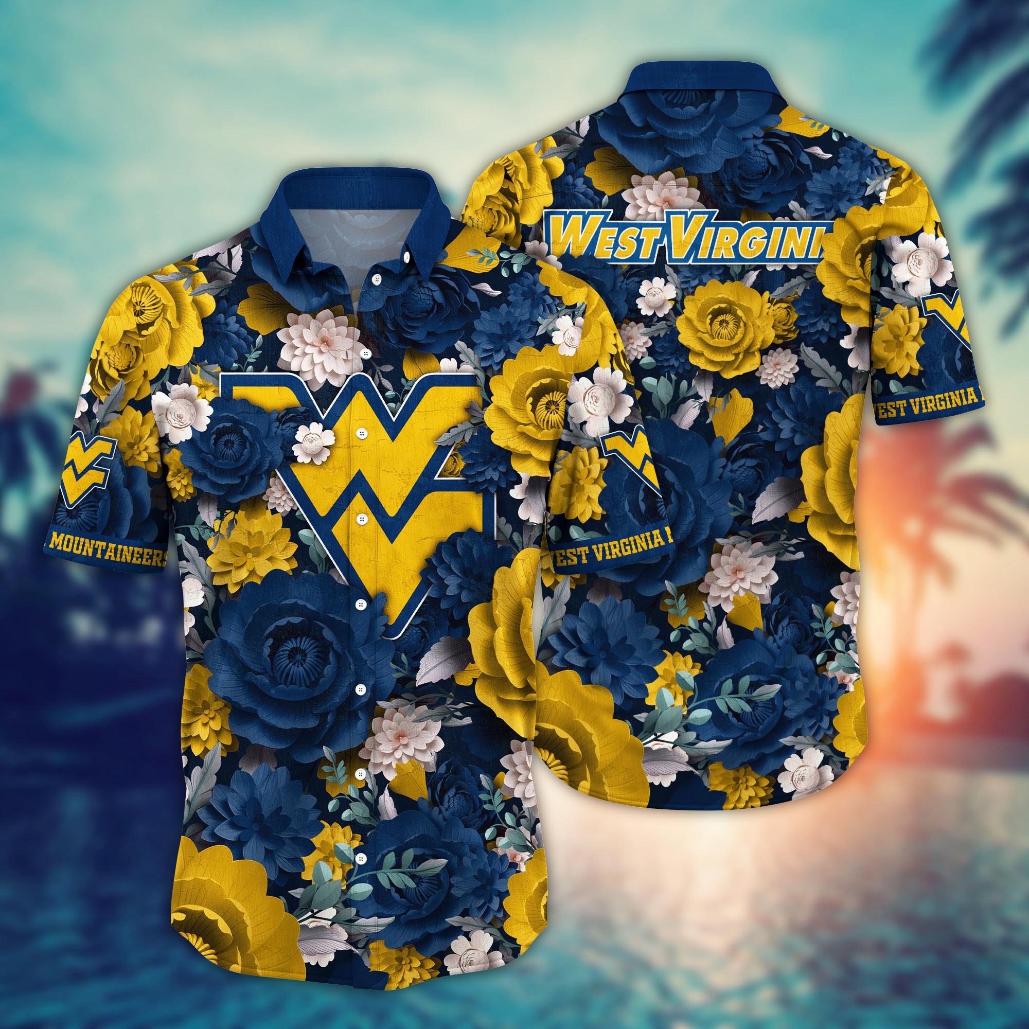 West Virginia Mountaineers Flower Hawaii Shirt And Tshirt For Fans, Summer Football Shirts NA49624