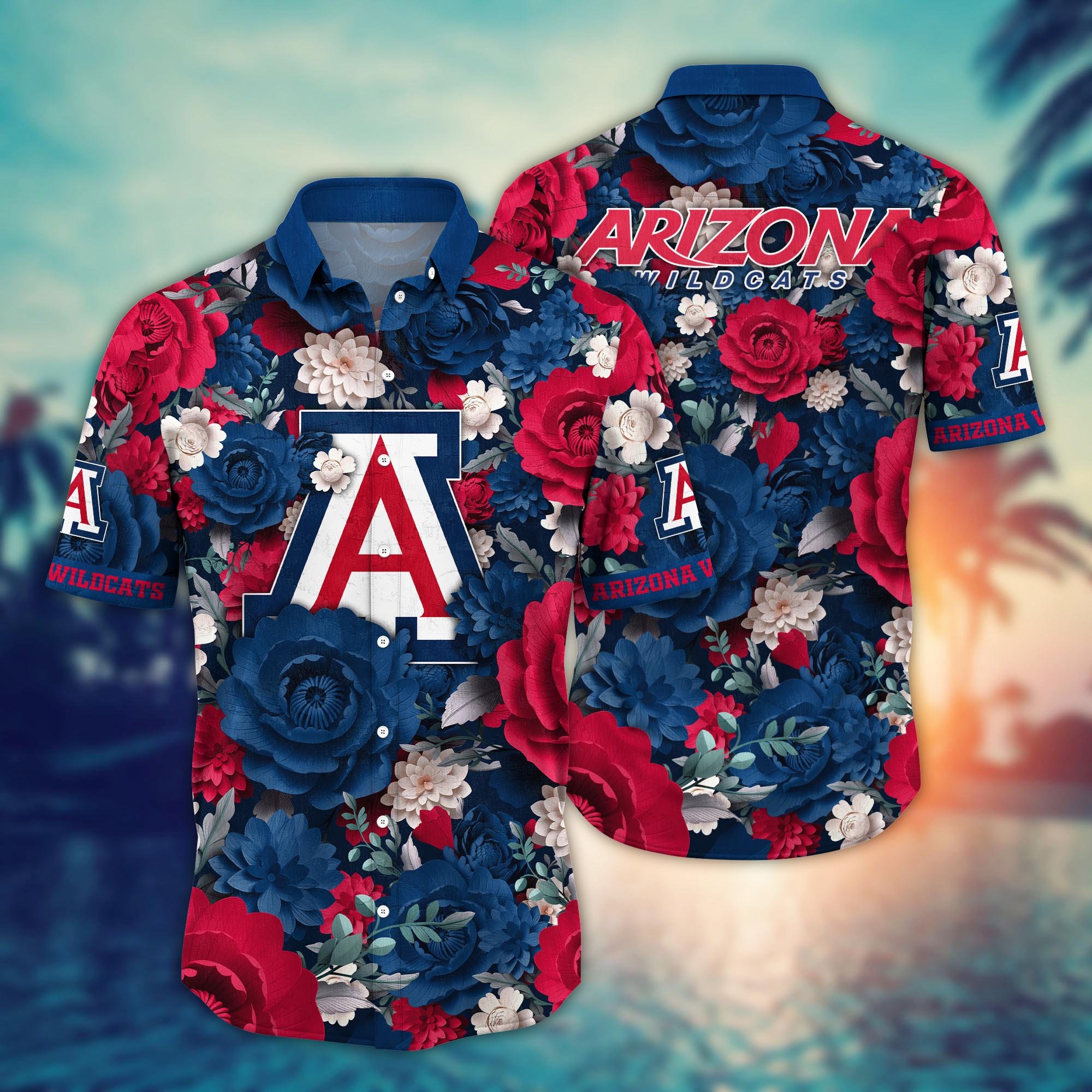 Arizona Wildcats Flower Hawaii Shirt And Tshirt For Fans, Summer Football Shirts NA49624