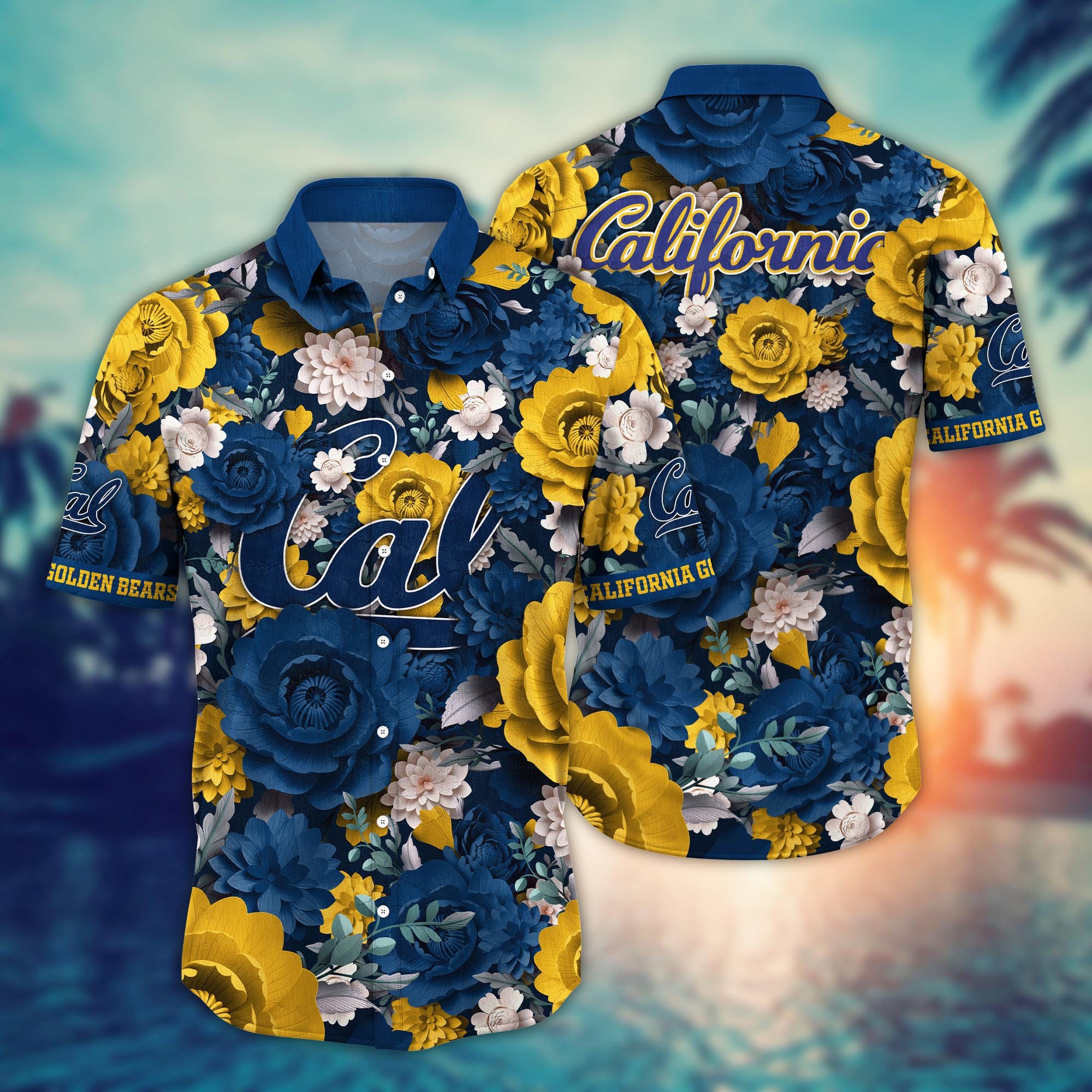 California Golden Bears Flower Hawaii Shirt And Tshirt For Fans, Summer Football Shirts NA49624