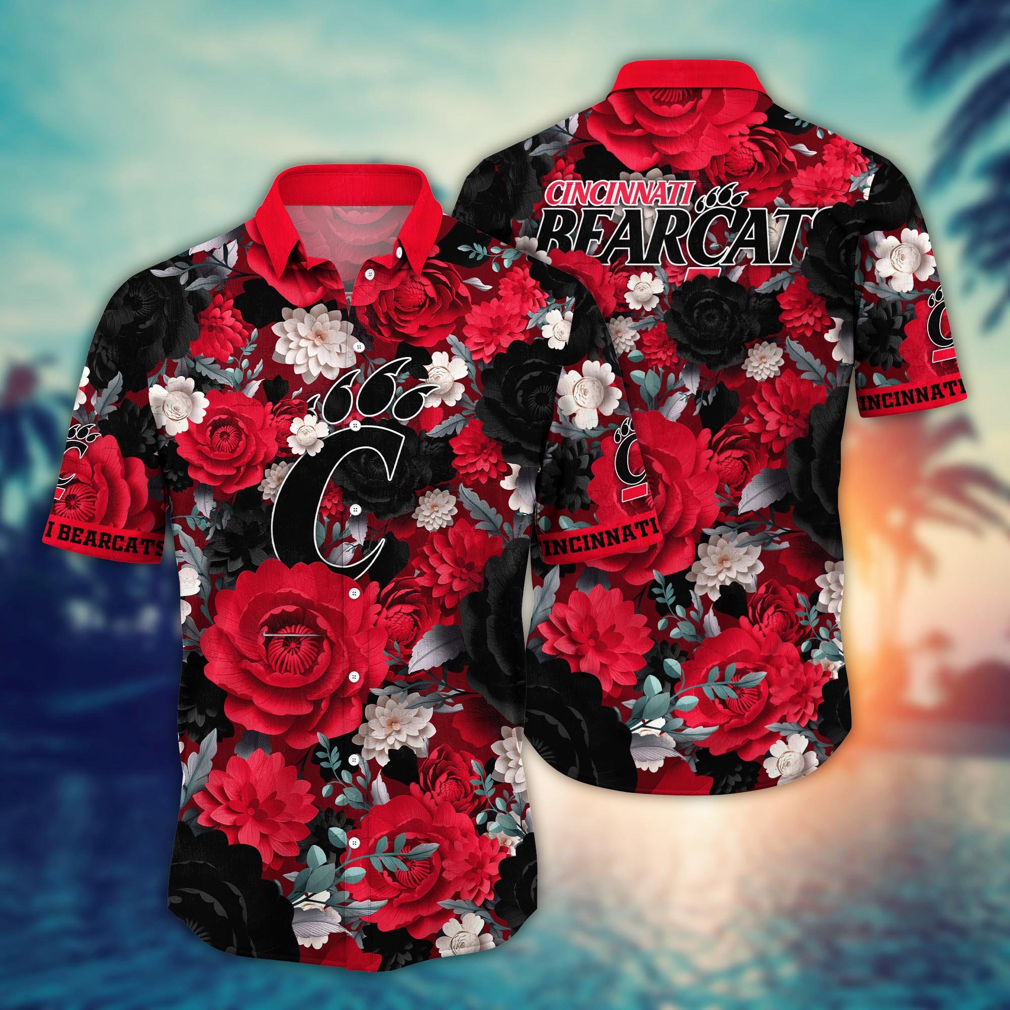 Cincinnati Bearcats Flower Hawaii Shirt And Tshirt For Fans, Summer Football Shirts NA49624