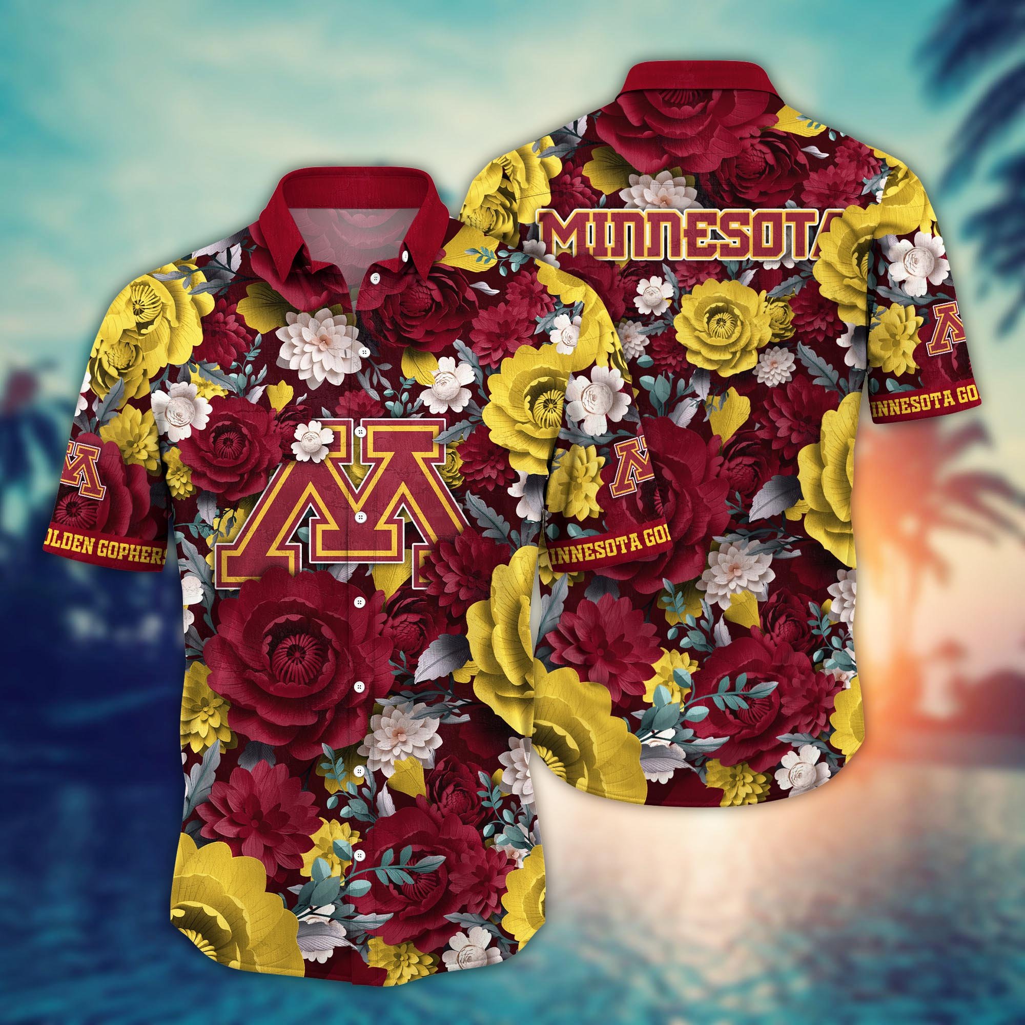 Minnesota Golden Gophers Flower Hawaii Shirt And Tshirt For Fans, Summer Football Shirts NA49624