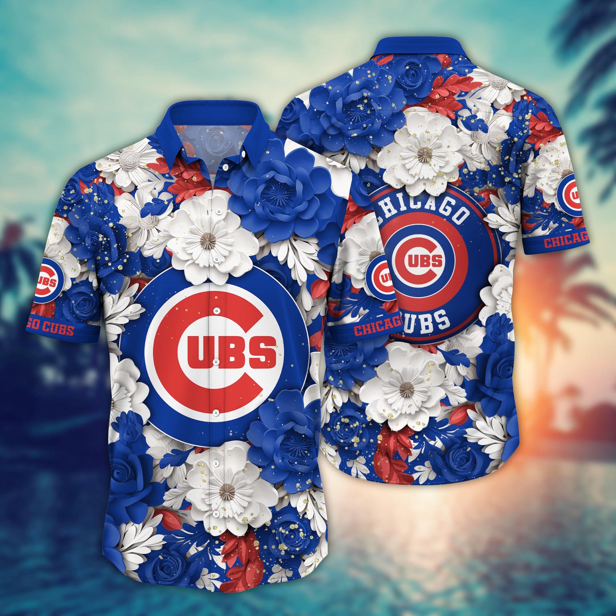 Chicago Cubs Flower Hawaii Shirt And Tshirt For Fans, Custom Summer Football Shirts NA49625