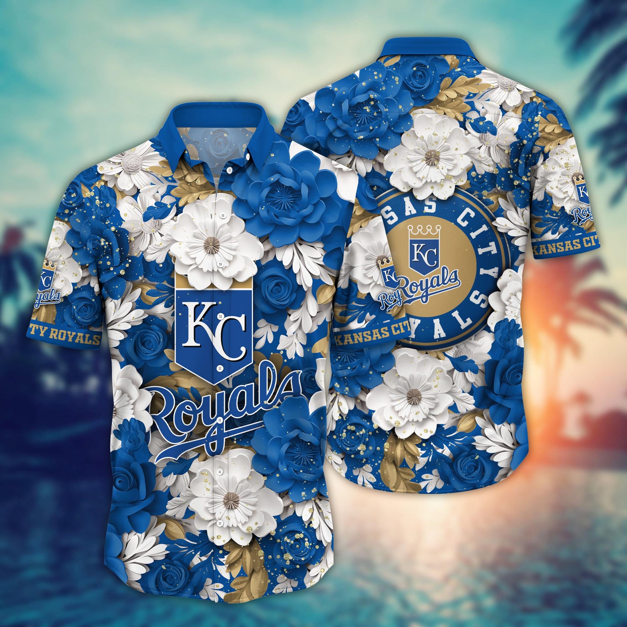 Kansas City Royals Flower Hawaii Shirt And Tshirt For Fans, Custom Summer Football Shirts NA49625