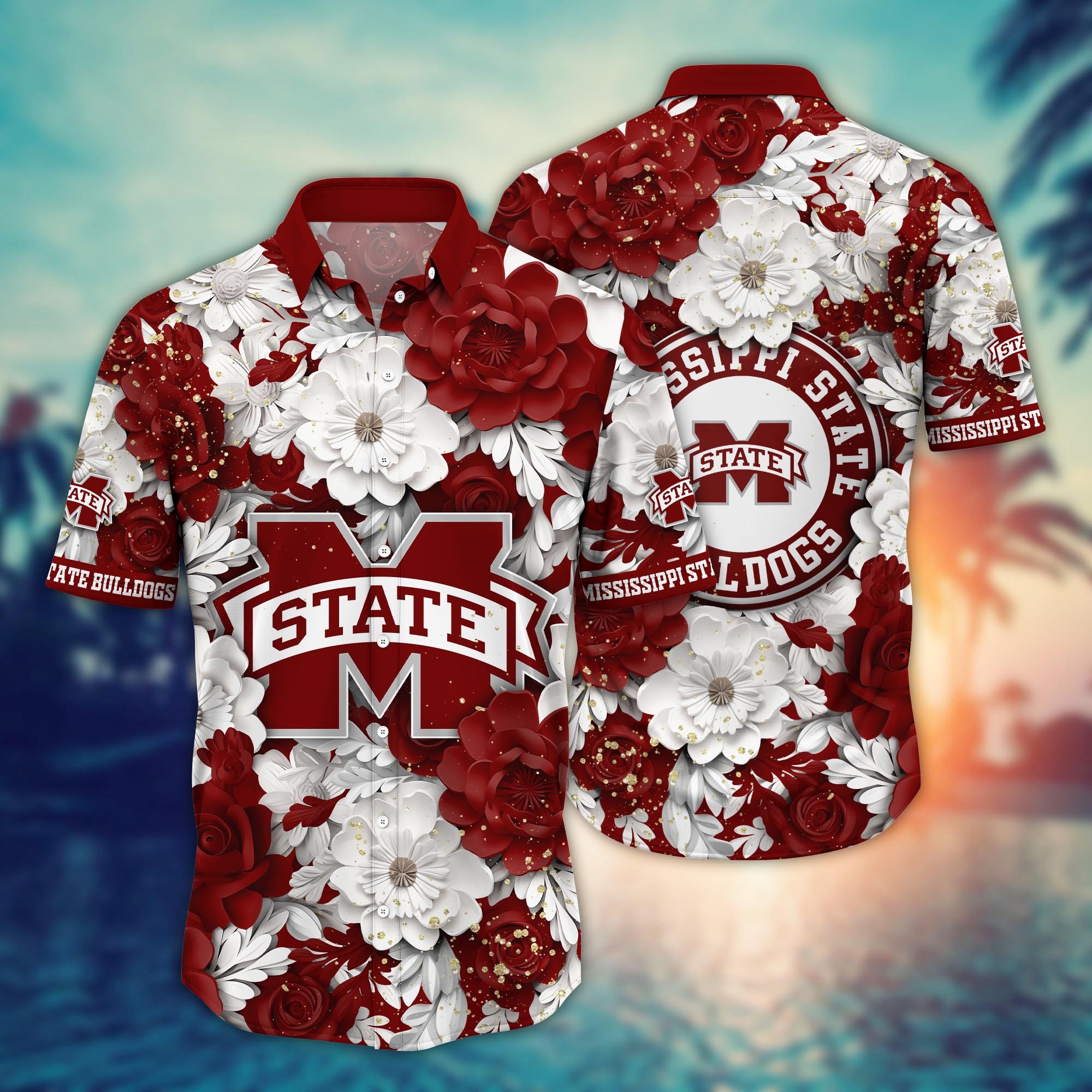 Mississippi State Bulldogs Flower Hawaii Shirt And Tshirt For Fans, Custom Summer Football Shirts NA49625