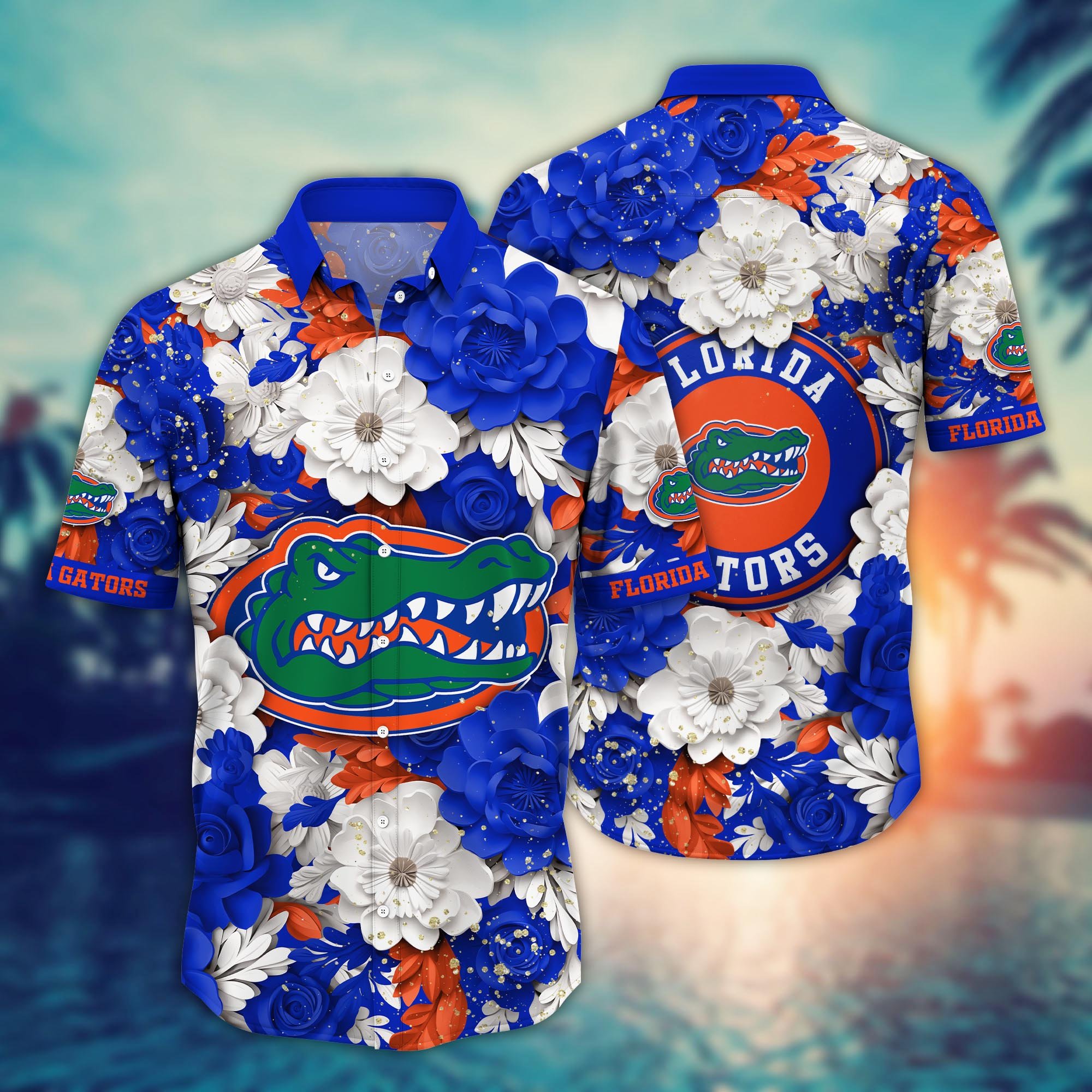 Florida Gators Flower Hawaii Shirt And Tshirt For Fans, Custom Summer Football Shirts NA49625