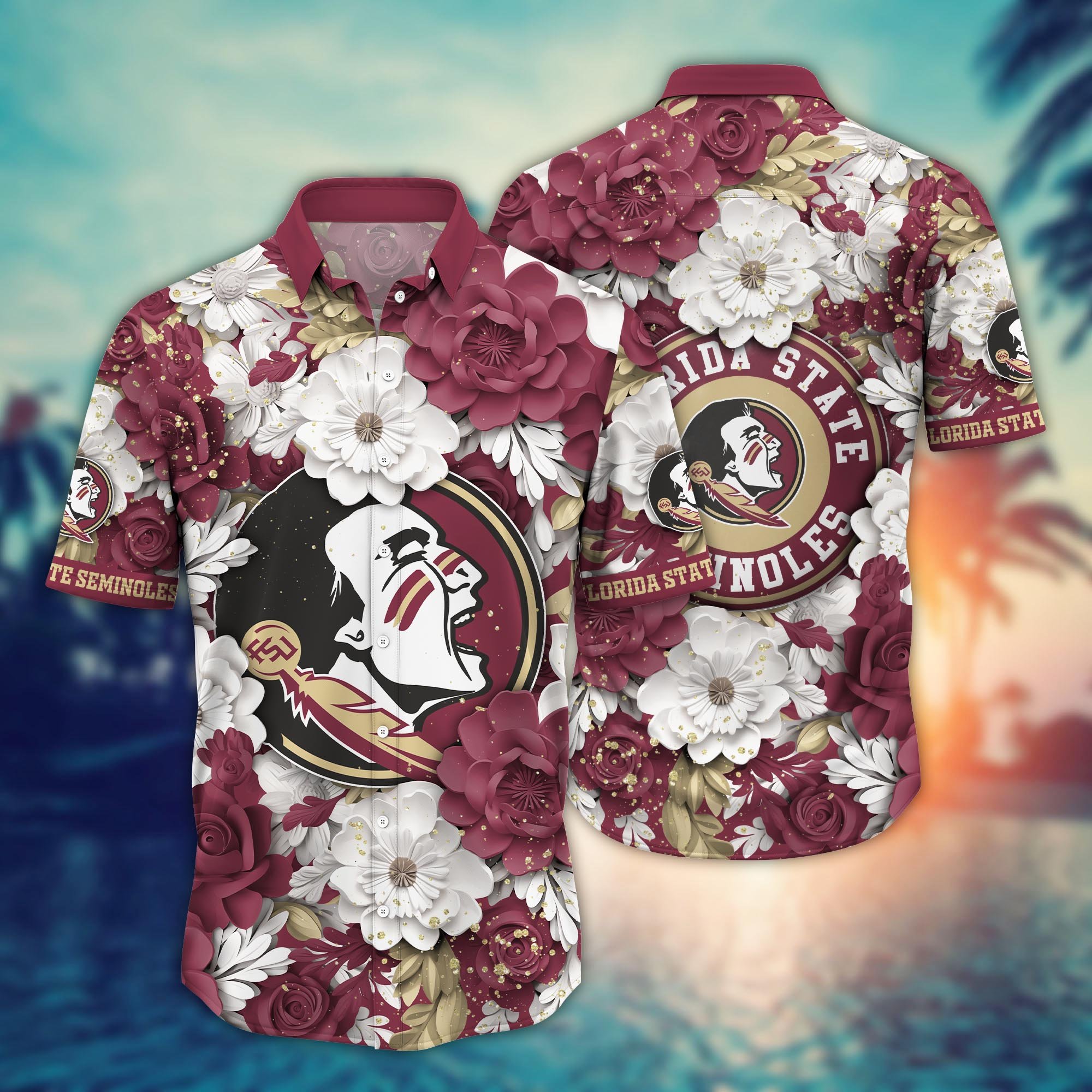 Florida State Seminoles Flower Hawaii Shirt And Tshirt For Fans, Custom Summer Football Shirts NA49625