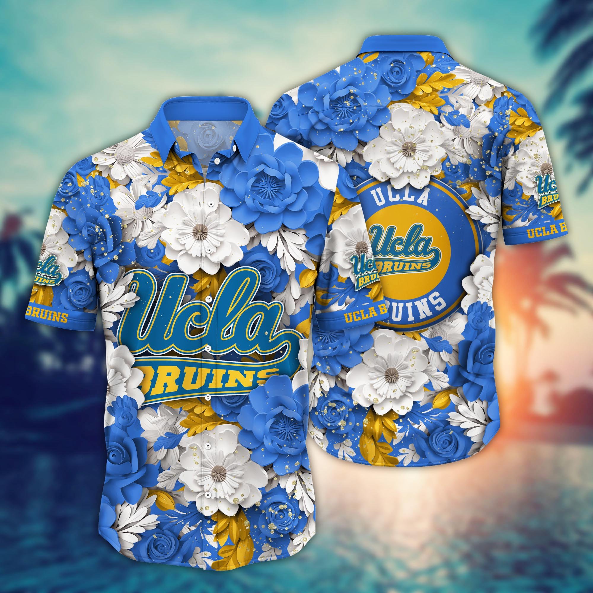 UCLA Bruins Flower Hawaii Shirt And Tshirt For Fans, Custom Summer Football Shirts NA49625