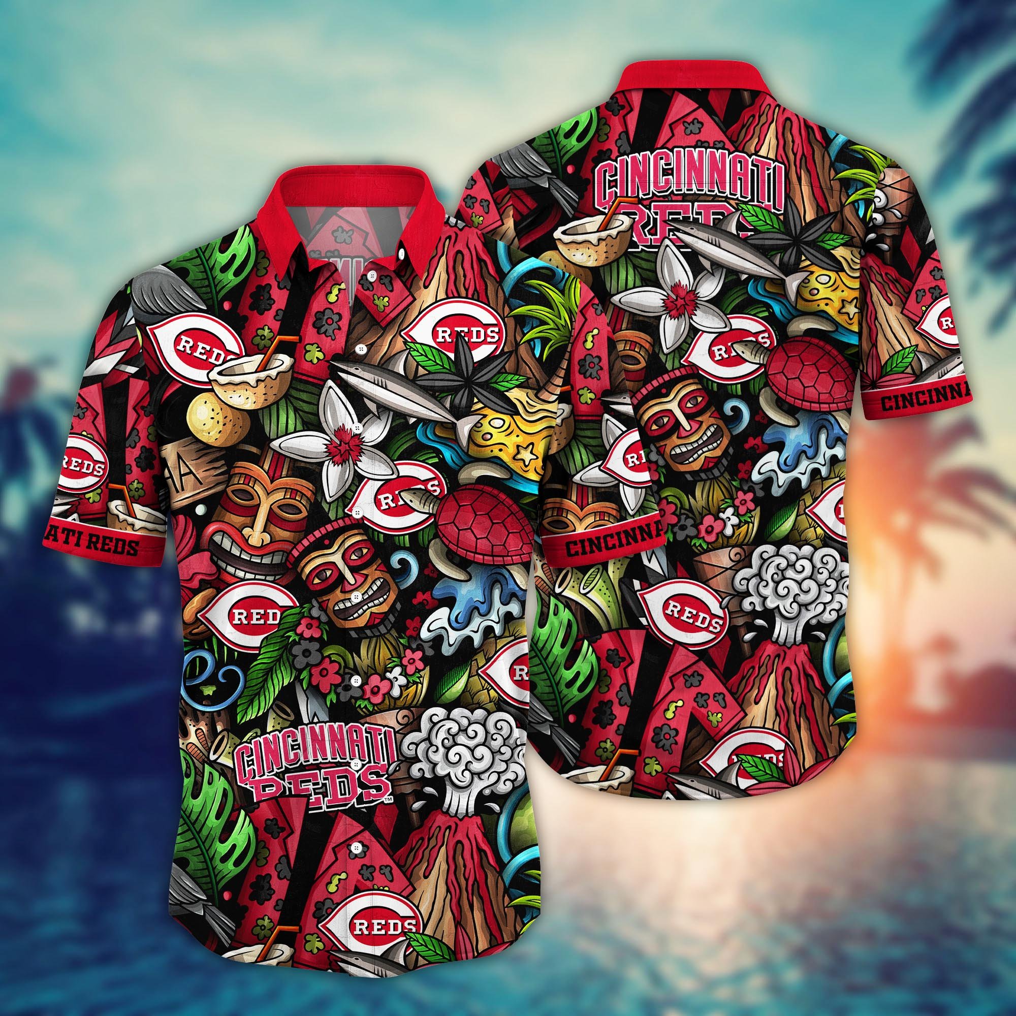 Cincinnati Reds Custom Flower Hawaii Shirt And Tshirt For Fans, Summer Football Shirts NA49896