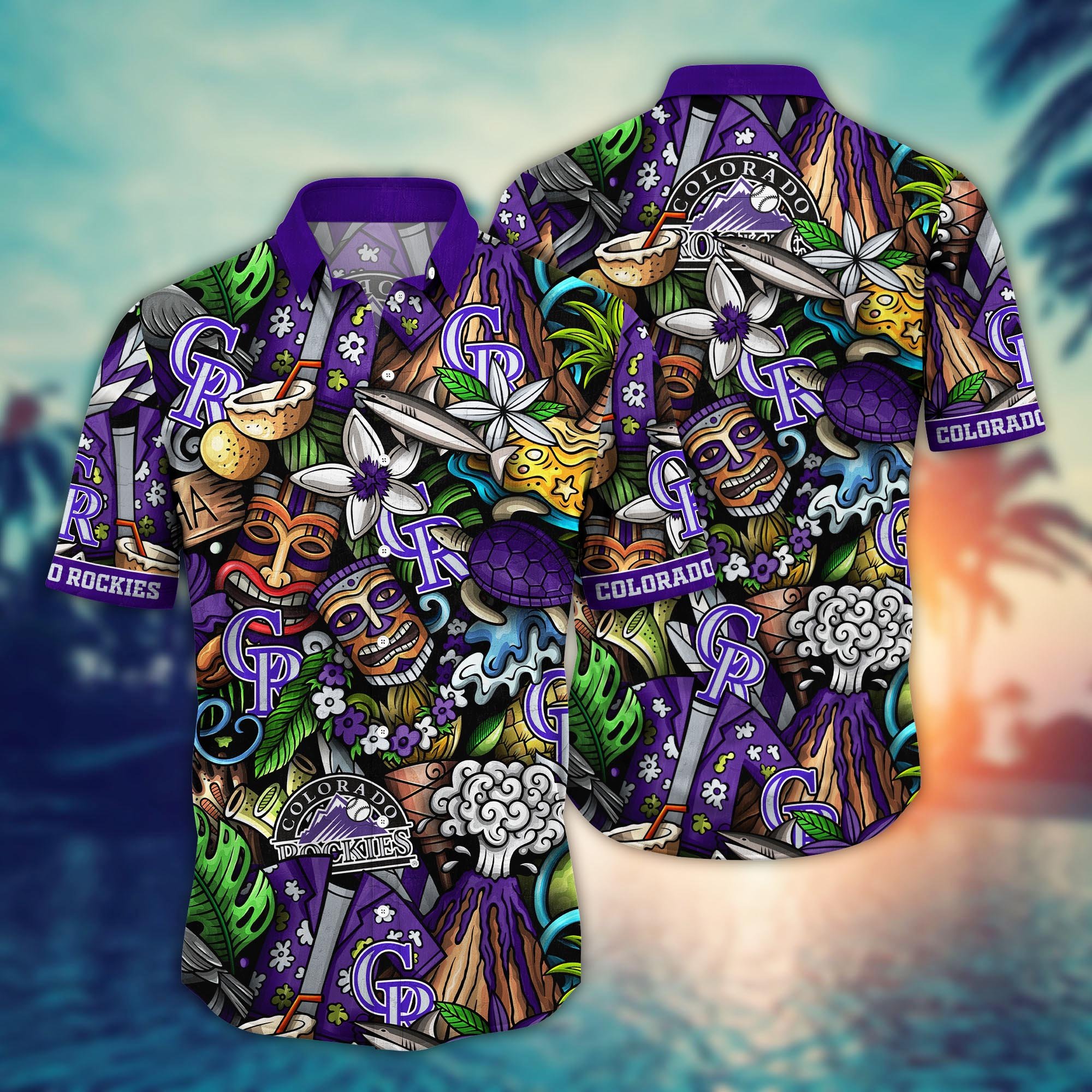 Colorado Rockies Custom Flower Hawaii Shirt And Tshirt For Fans, Summer Football Shirts NA49896