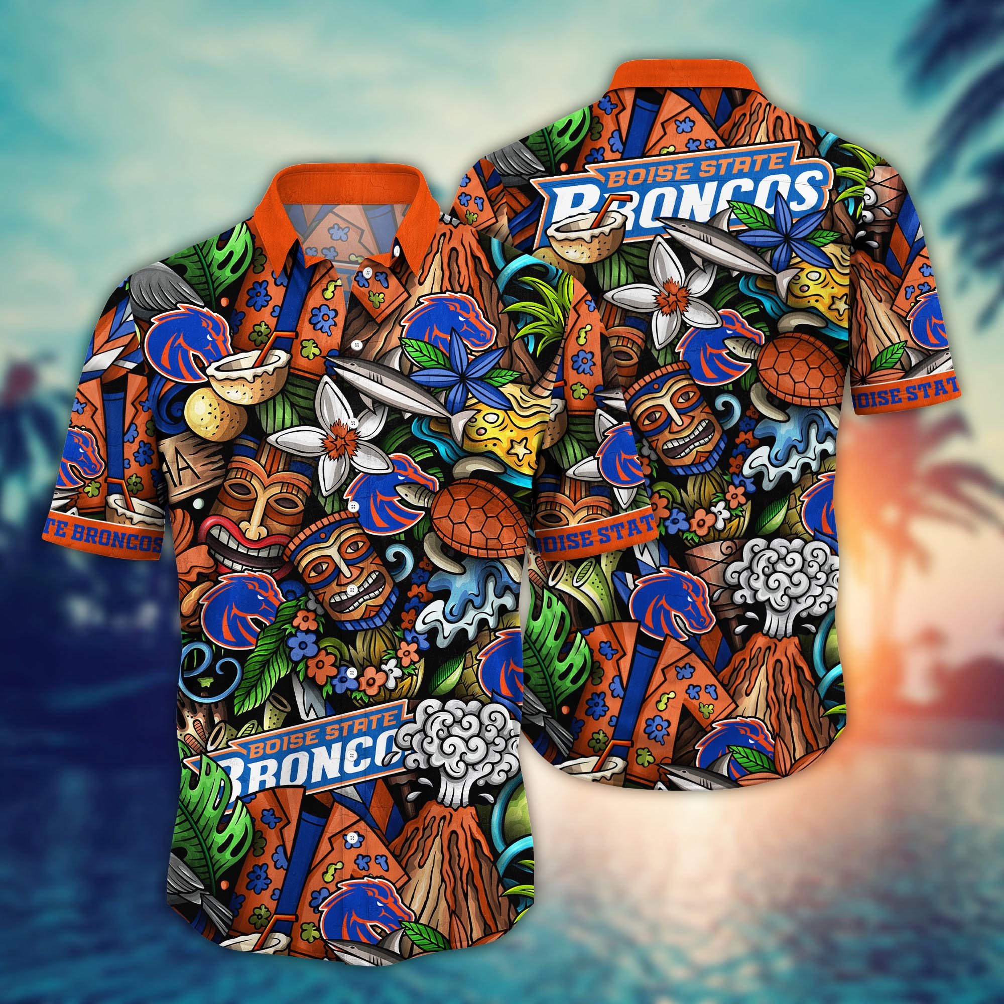 Boise State Broncos Custom Flower Hawaii Shirt And Tshirt For Fans, Summer Football Shirts NA49896