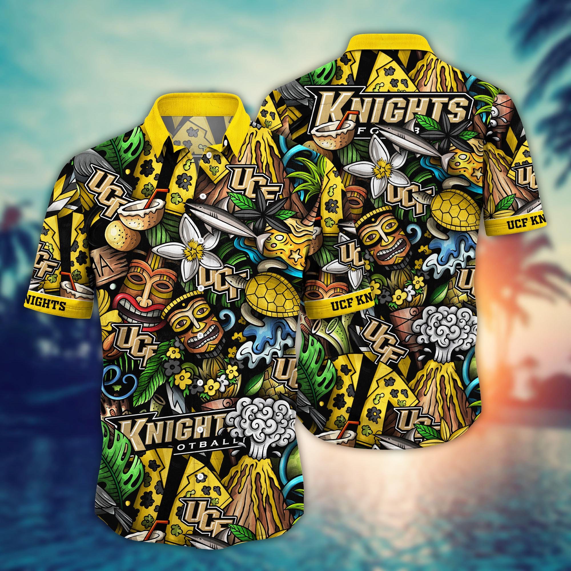 UCF Knights Custom Flower Hawaii Shirt And Tshirt For Fans, Summer Football Shirts NA49896