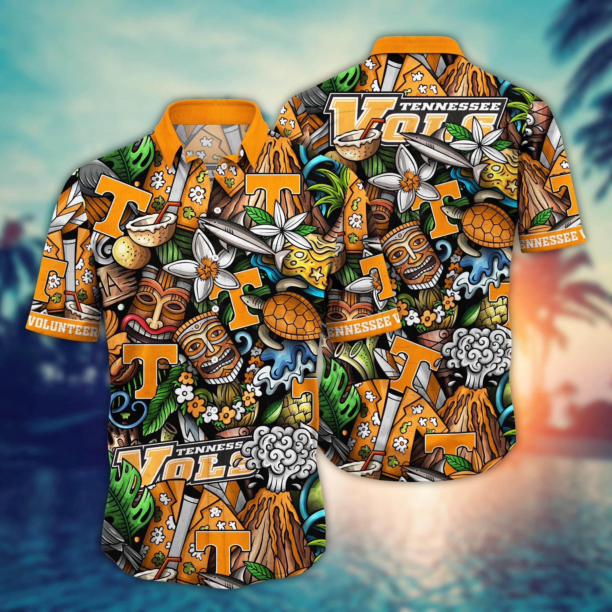 Tennessee Volunteers Custom Flower Hawaii Shirt And Tshirt For Fans, Summer Football Shirts NA49896