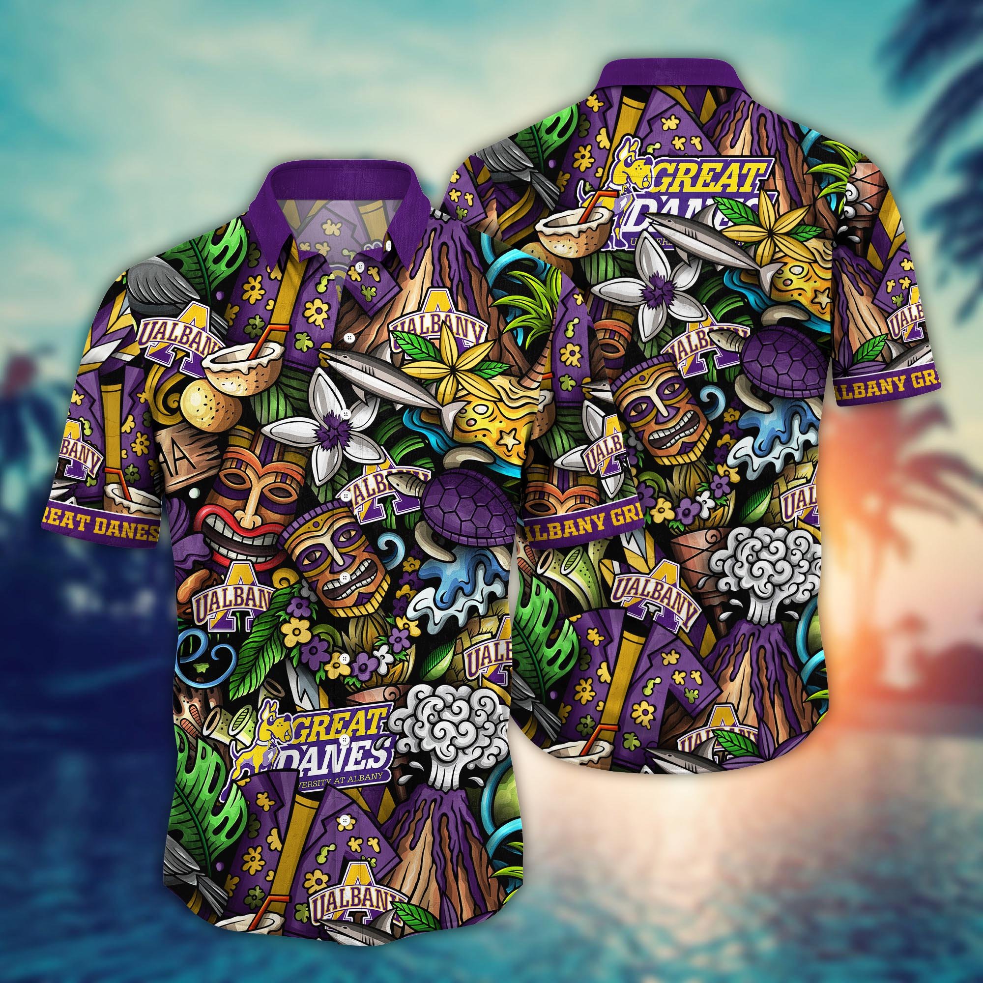 Albany Great Danes Custom Flower Hawaii Shirt And Tshirt For Fans, Summer Football Shirts NA49896